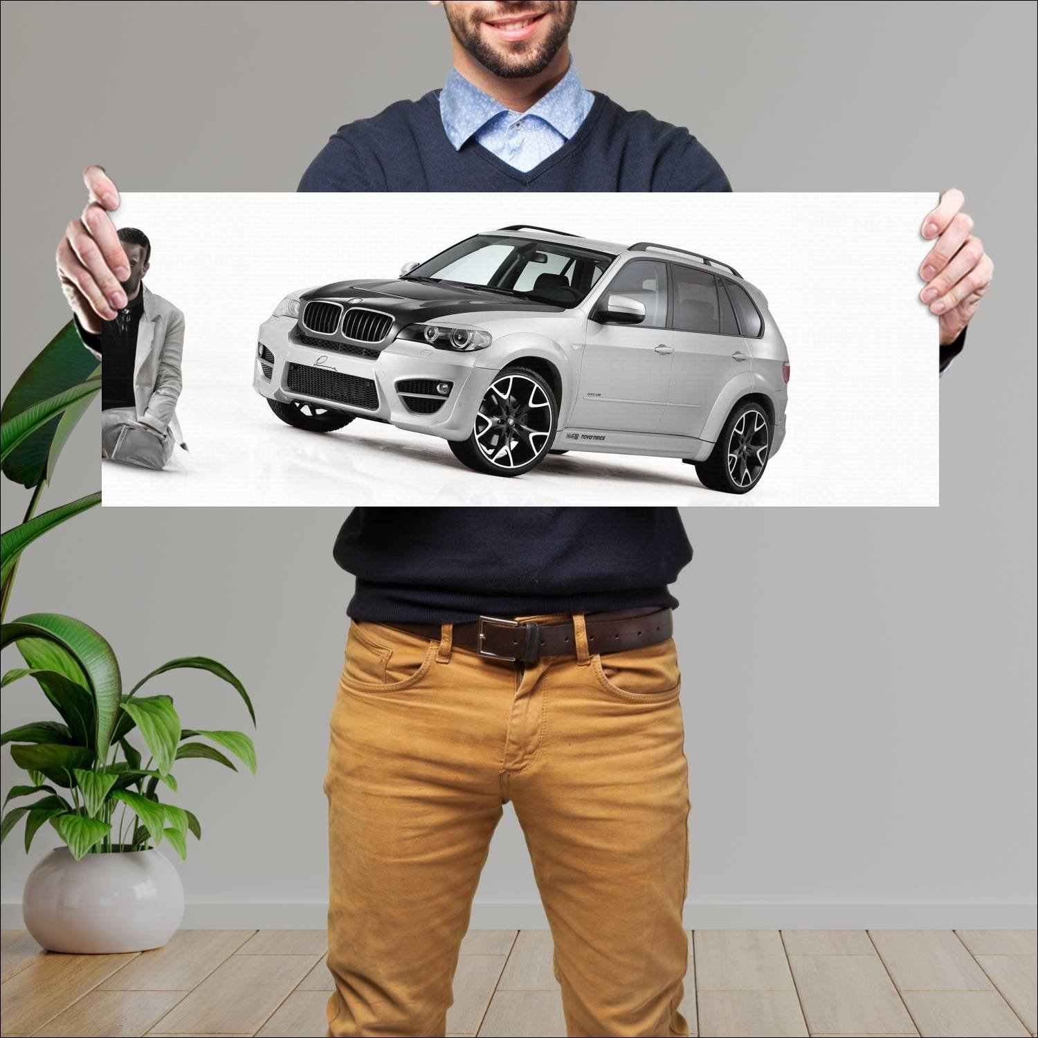 Cuadro grande 30x80cm 2007 lumma clr x 530 auto 557 Bmw