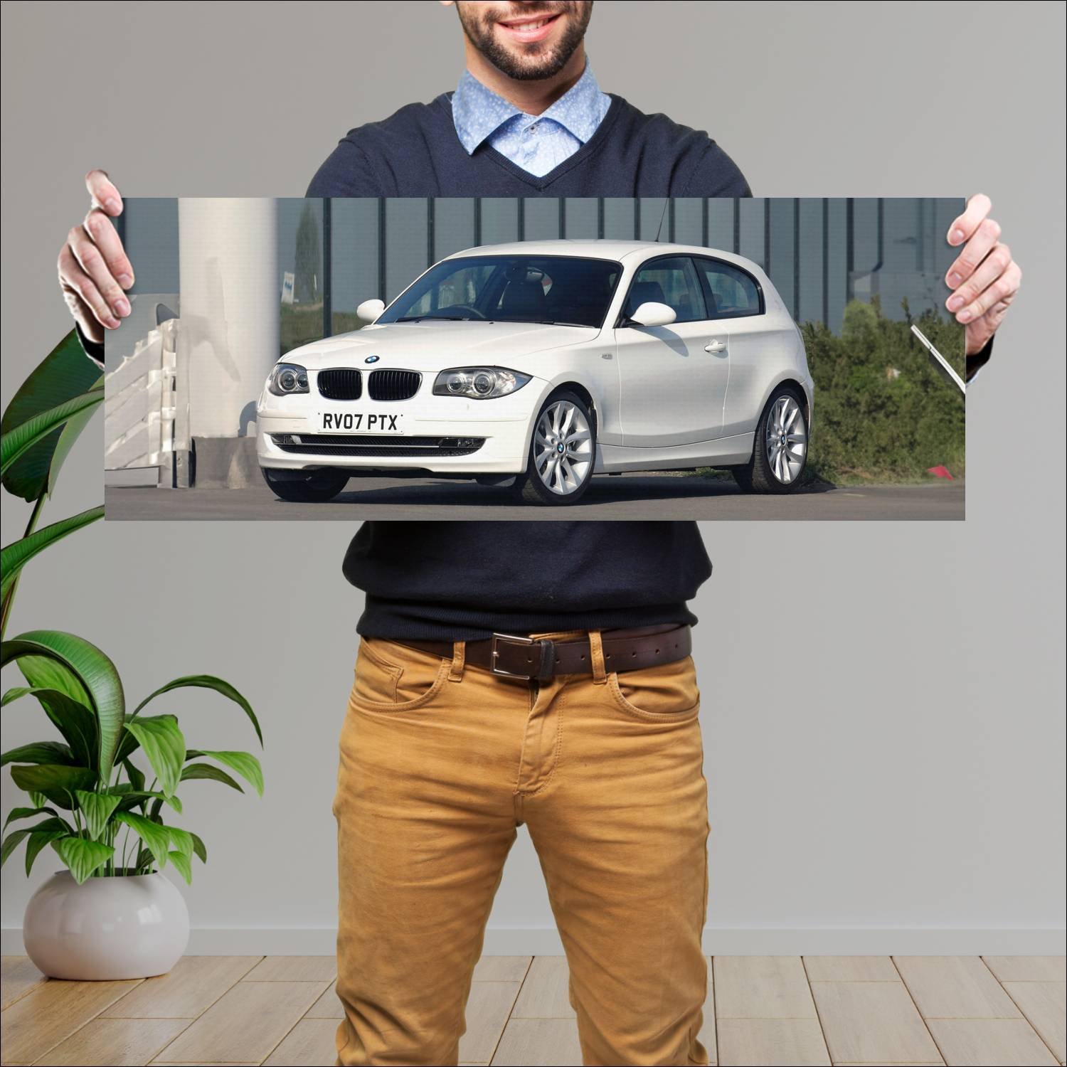 Cuadro grande 30x80cm 2008 bmw 1 series 3 door uk 573 Bmw