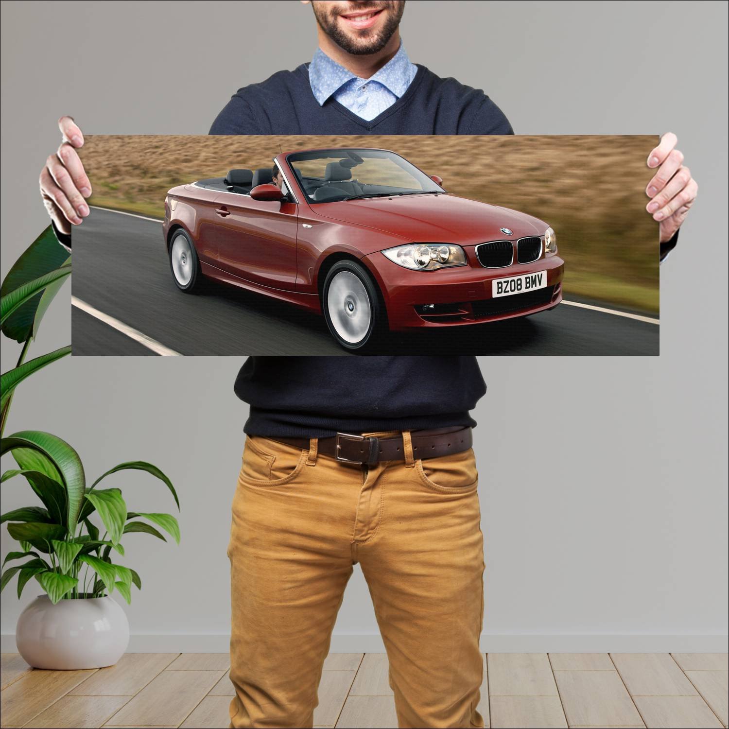 Cuadro grande 30x80cm 2008 bmw 1 series convertibl 577 Bmw