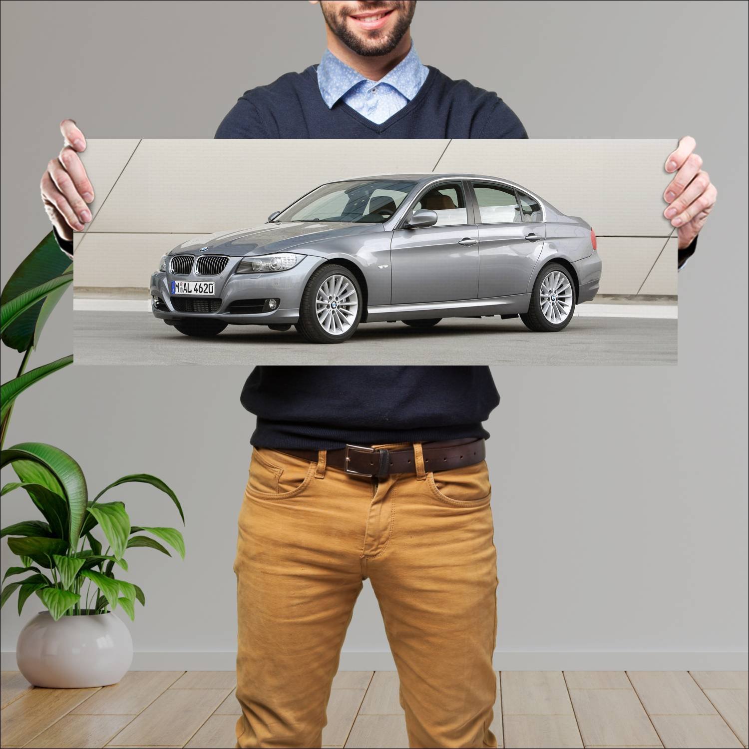 Cuadro grande 30x80cm 2008 bmw 3 series auto 581 Bmw