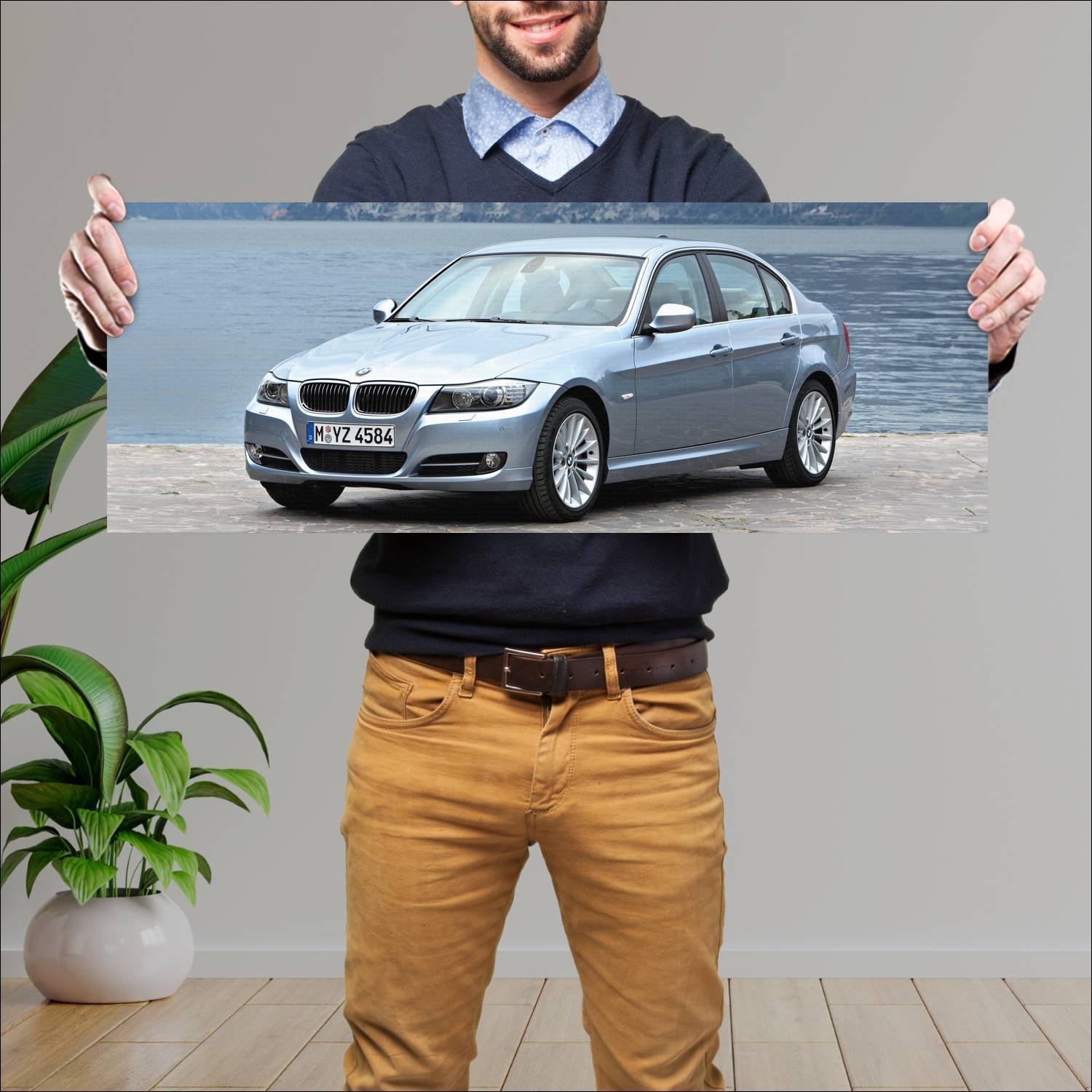 Cuadro grande 30x80cm 2008 bmw 3 series auto 582 Bmw