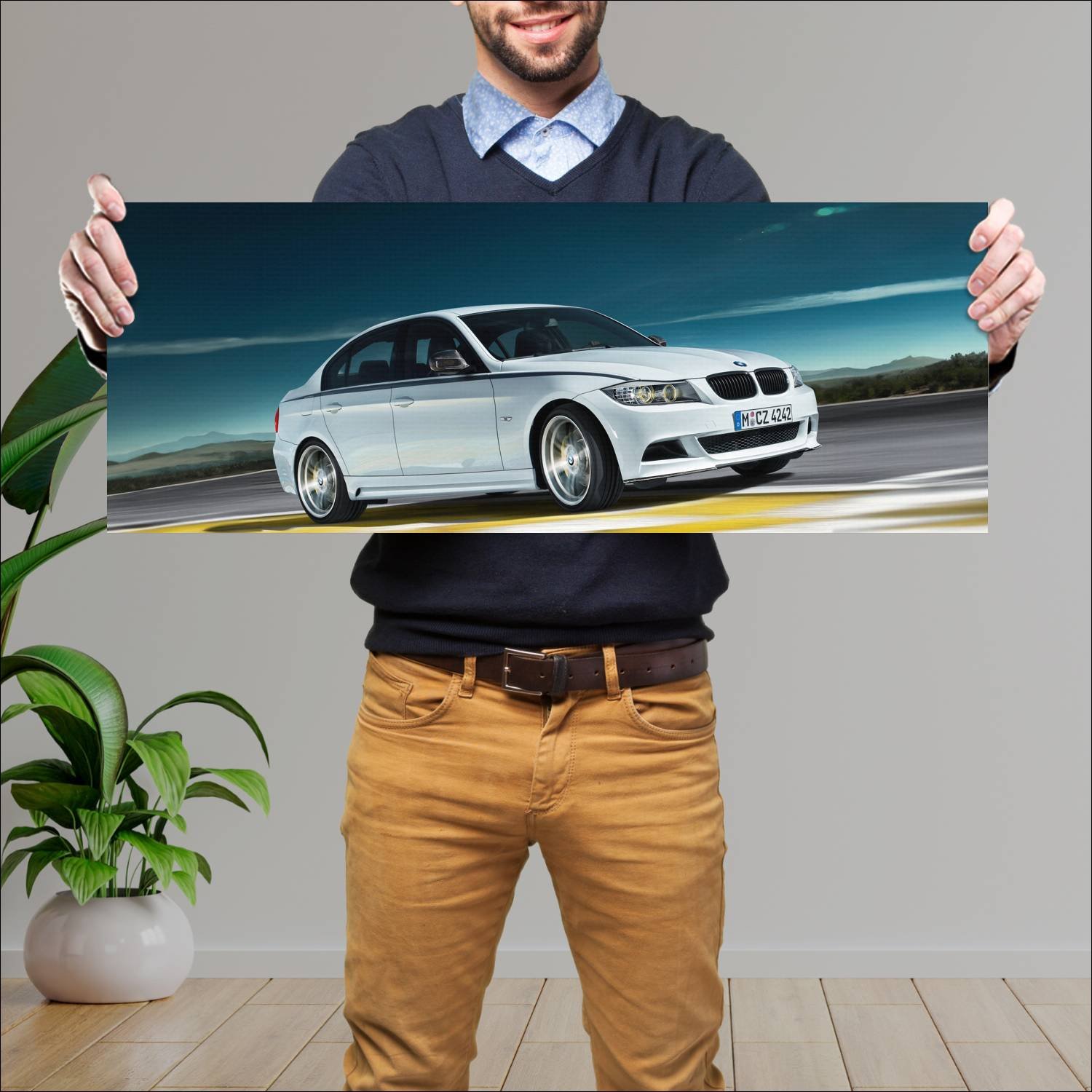 Cuadro grande 30x80cm 2008 bmw 3 series performanc 587 Bmw