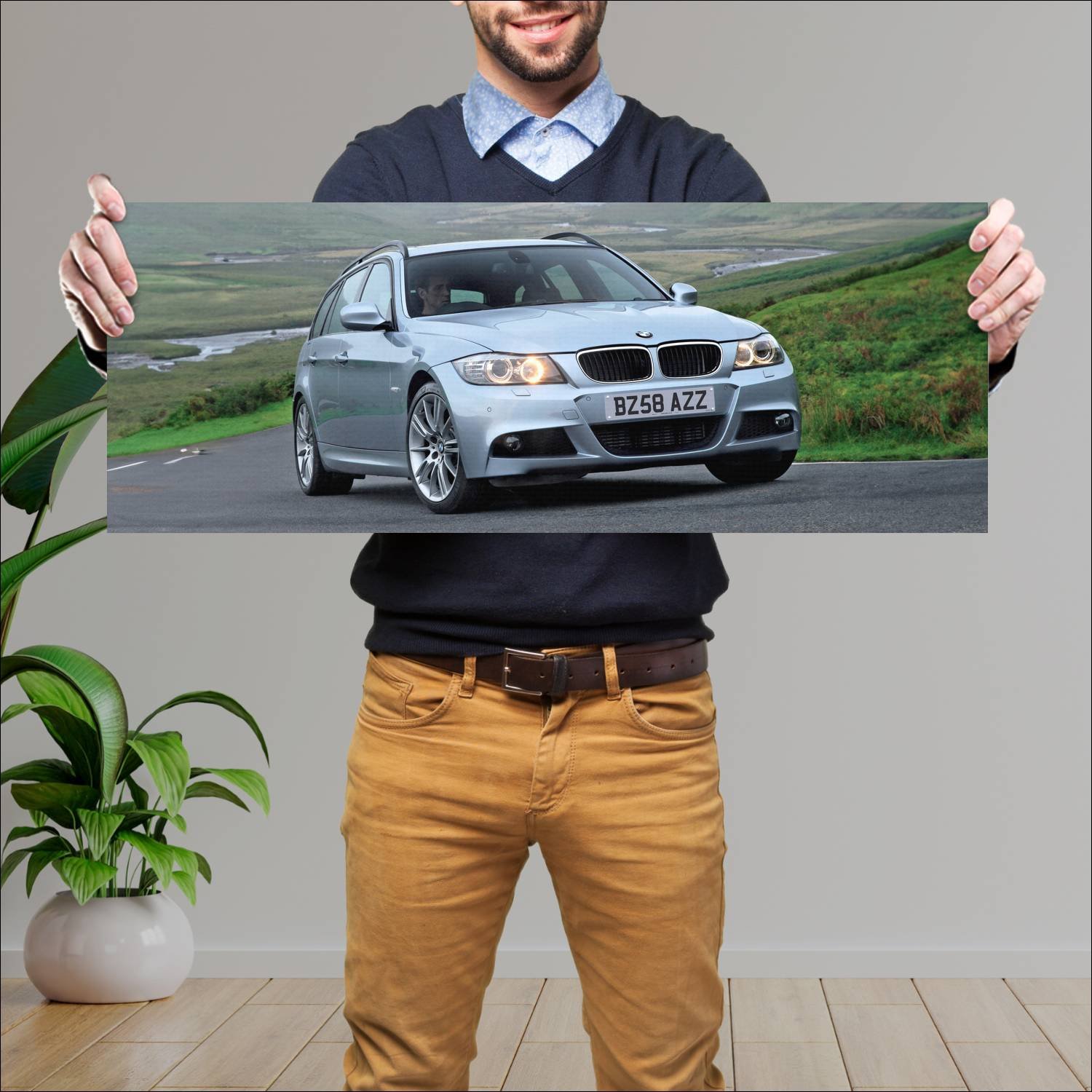 Cuadro grande 30x80cm 2008 bmw 3 series touring m 592 Bmw