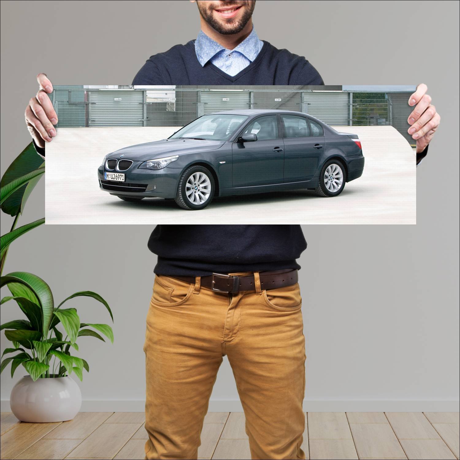 Cuadro grande 30x80cm 2008 bmw 5 series security 8 593 Bmw