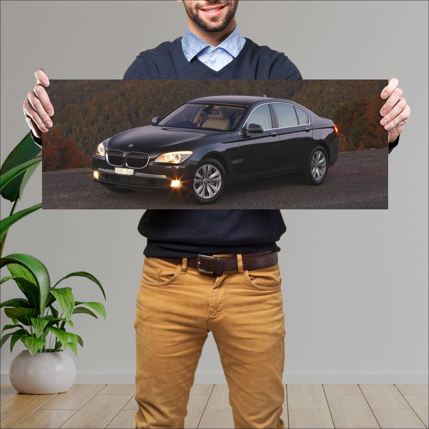 Cuadro grande 30x80cm 2008 bmw 7 series au auto 598 Bmw