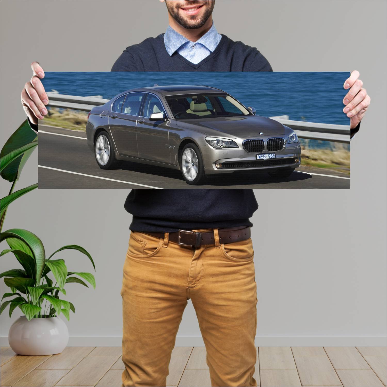 Cuadro grande 30x80cm 2008 bmw 7 series au auto 599 Bmw