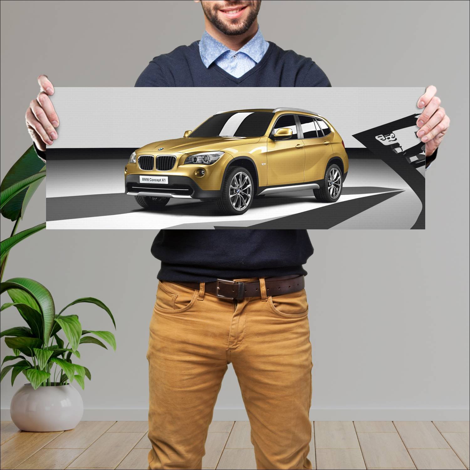 Cuadro grande 30x80cm 2008 bmw concept x1 auto 605 Bmw