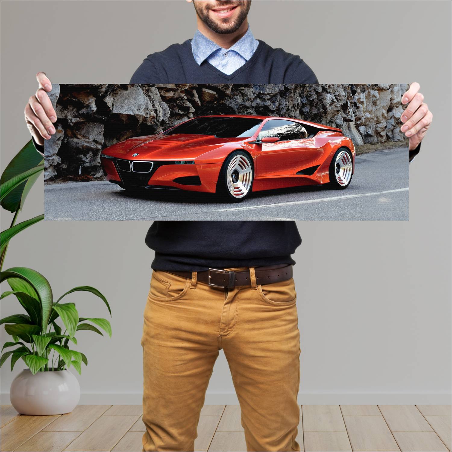 Cuadro grande 30x80cm 2008 bmw m1 hommage auto 608 Bmw