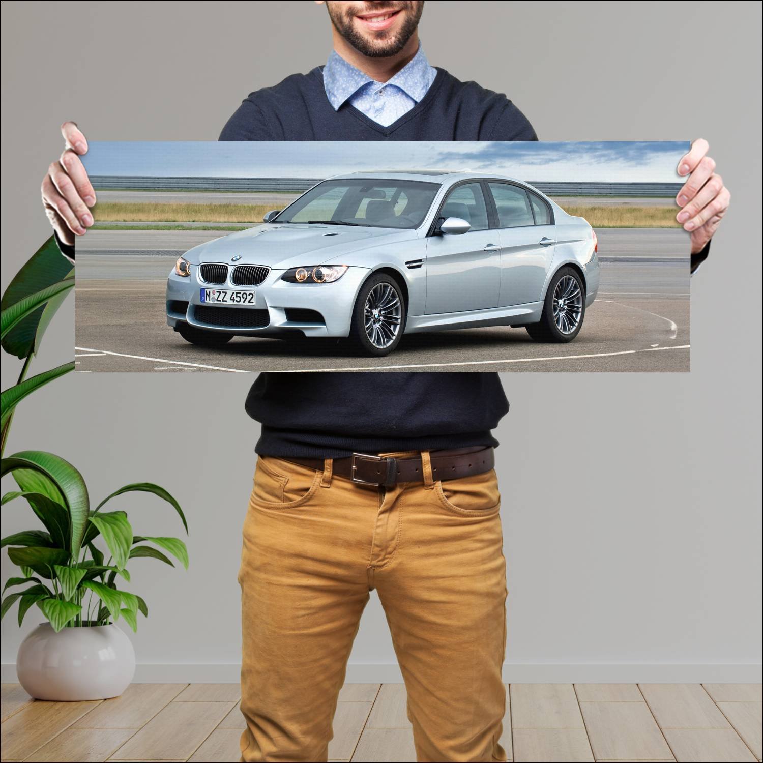 Cuadro grande 30x80cm 2008 bmw m3 auto 609 Bmw