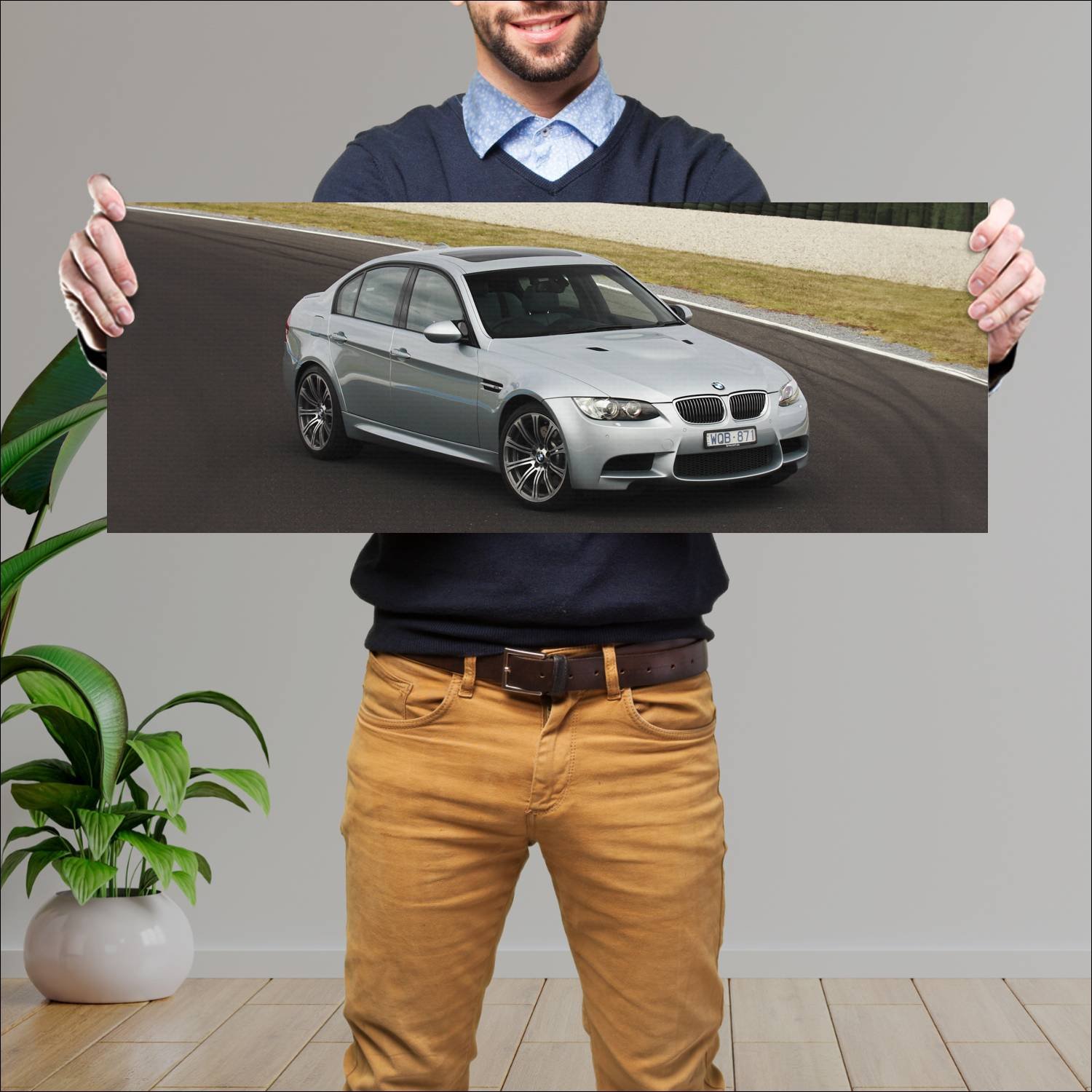 Cuadro grande 30x80cm 2008 bmw m3 au auto 612 Bmw
