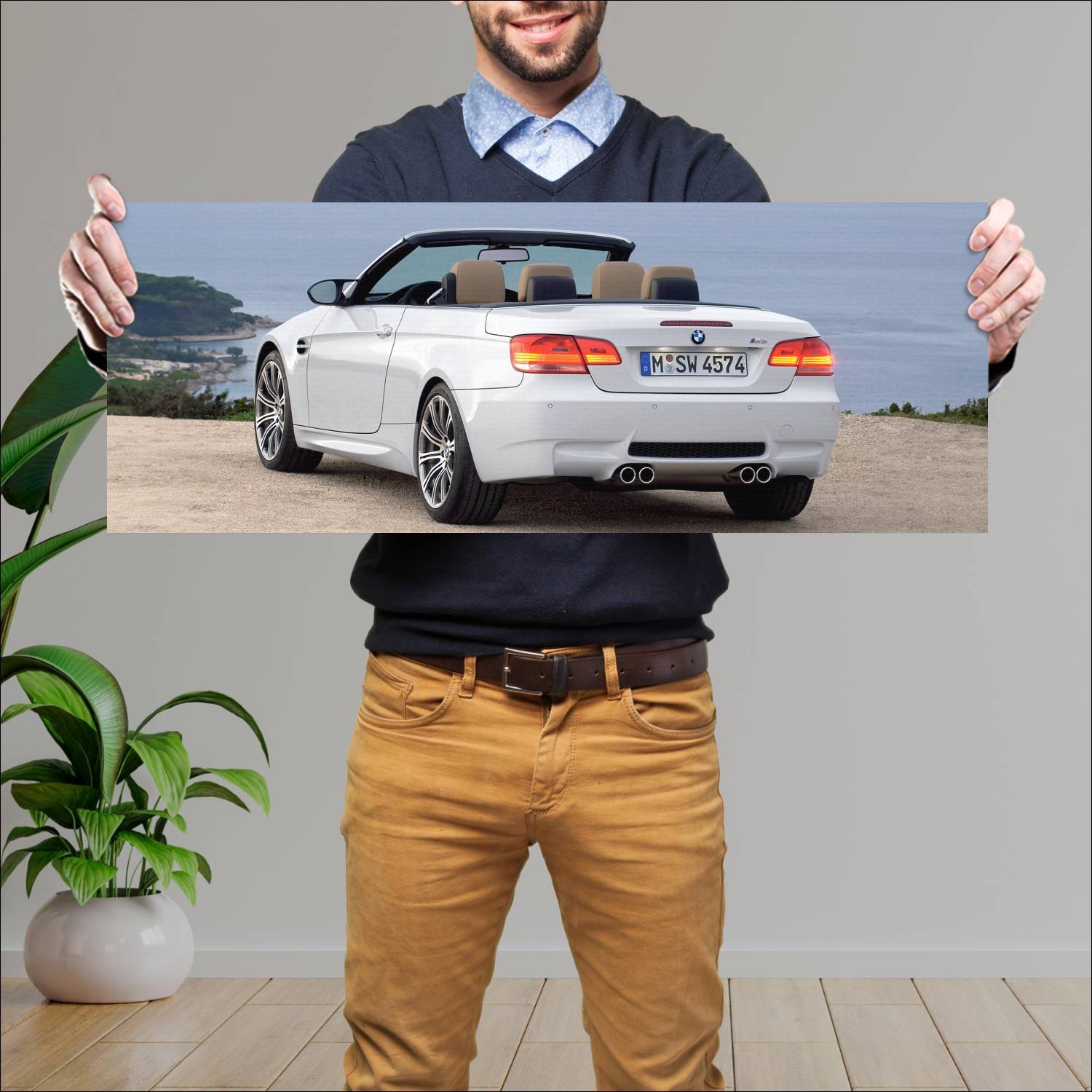 Cuadro grande 30x80cm 2008 bmw m3 convertible Bmw