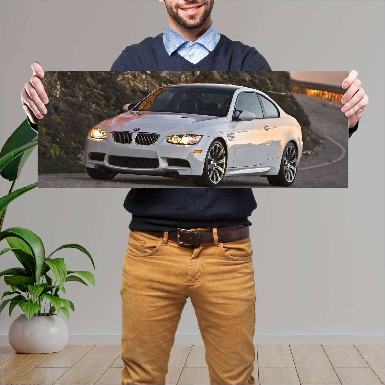 Cuadro grande 30x80cm 2008 bmw m3 coupe us auto 618 Bmw