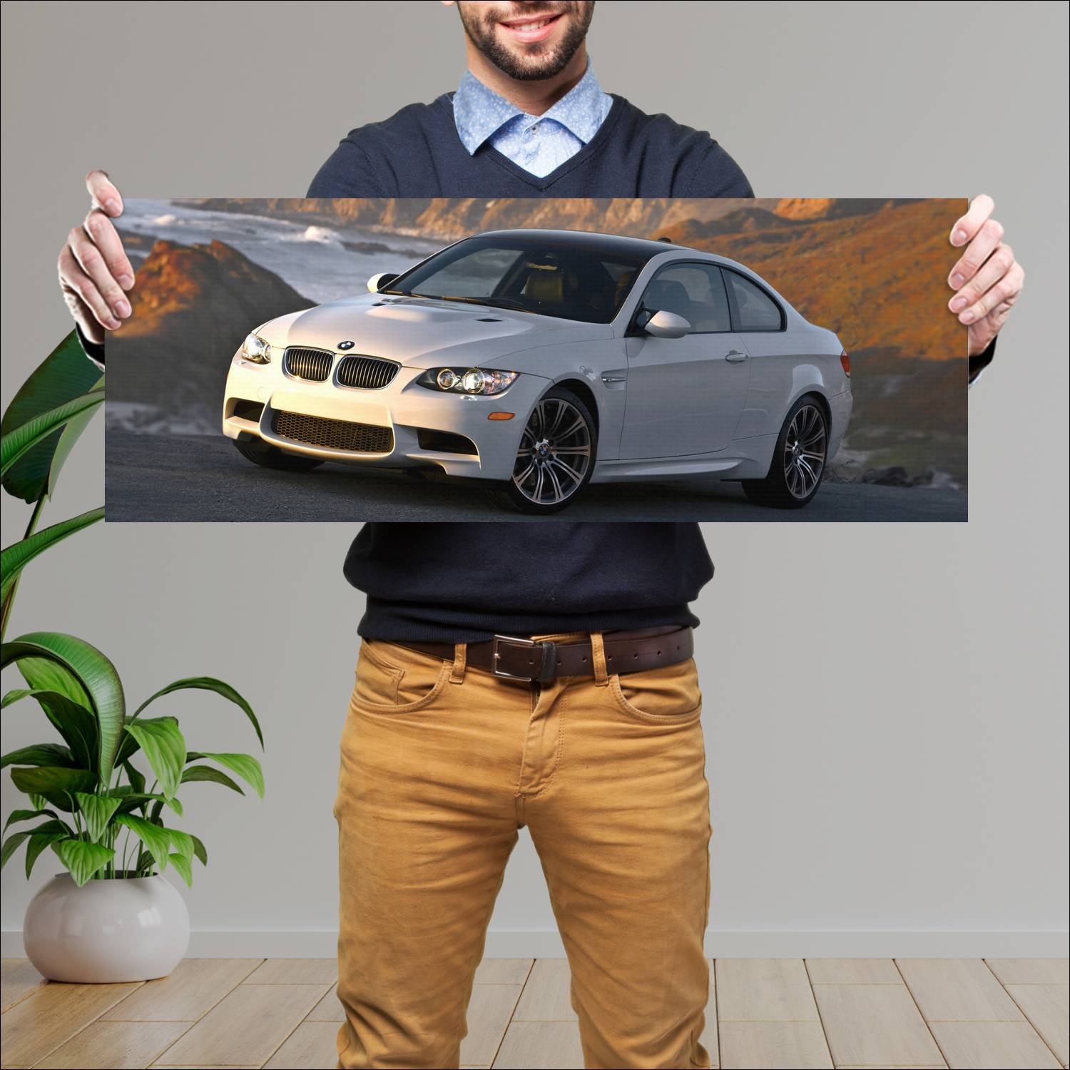Cuadro grande 30x80cm 2008 bmw m3 coupe us auto 619 Bmw