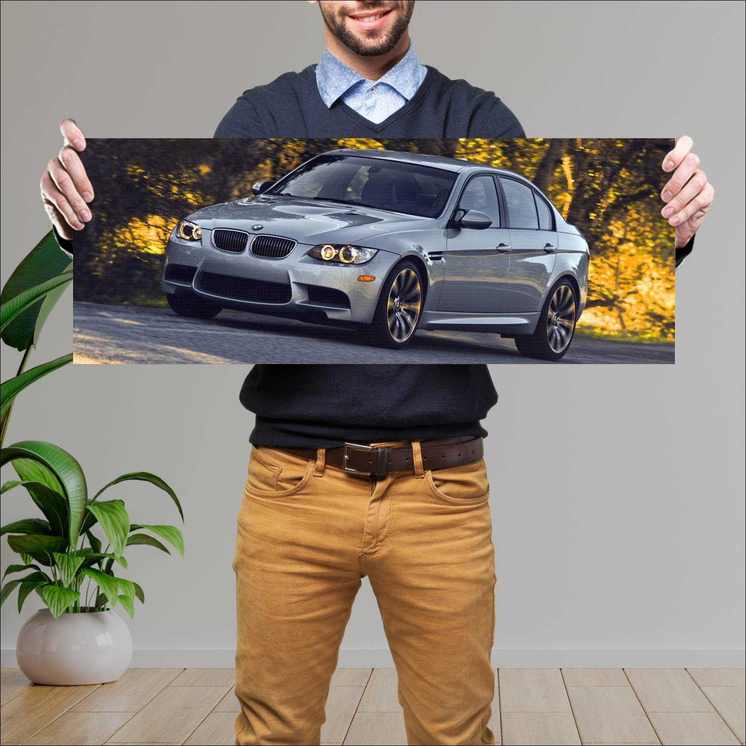 Cuadro grande 30x80cm 2008 bmw m3 sedan us auto 621 Bmw