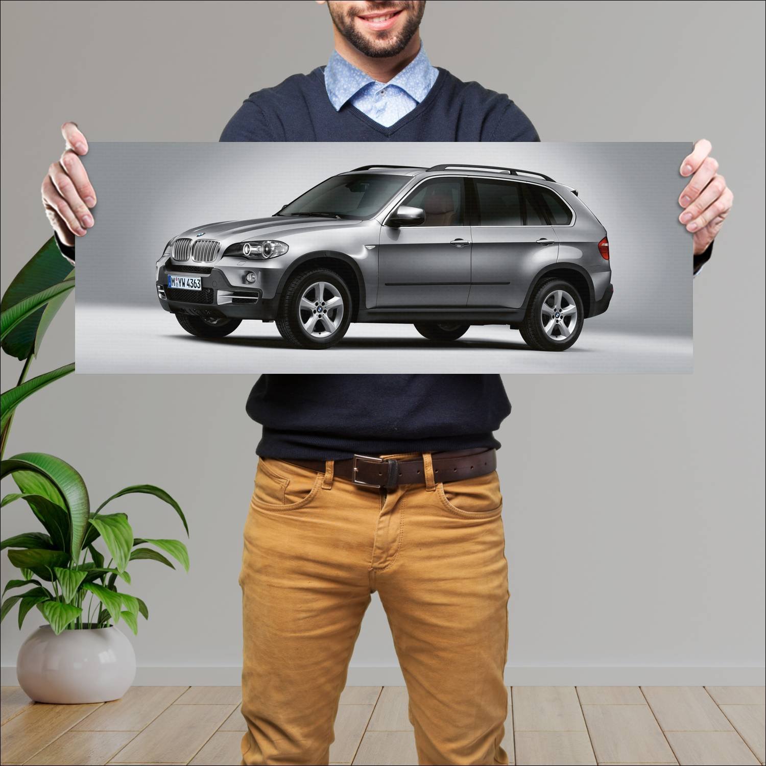 Cuadro grande 30x80cm 2008 bmw x5 security auto 625 Bmw