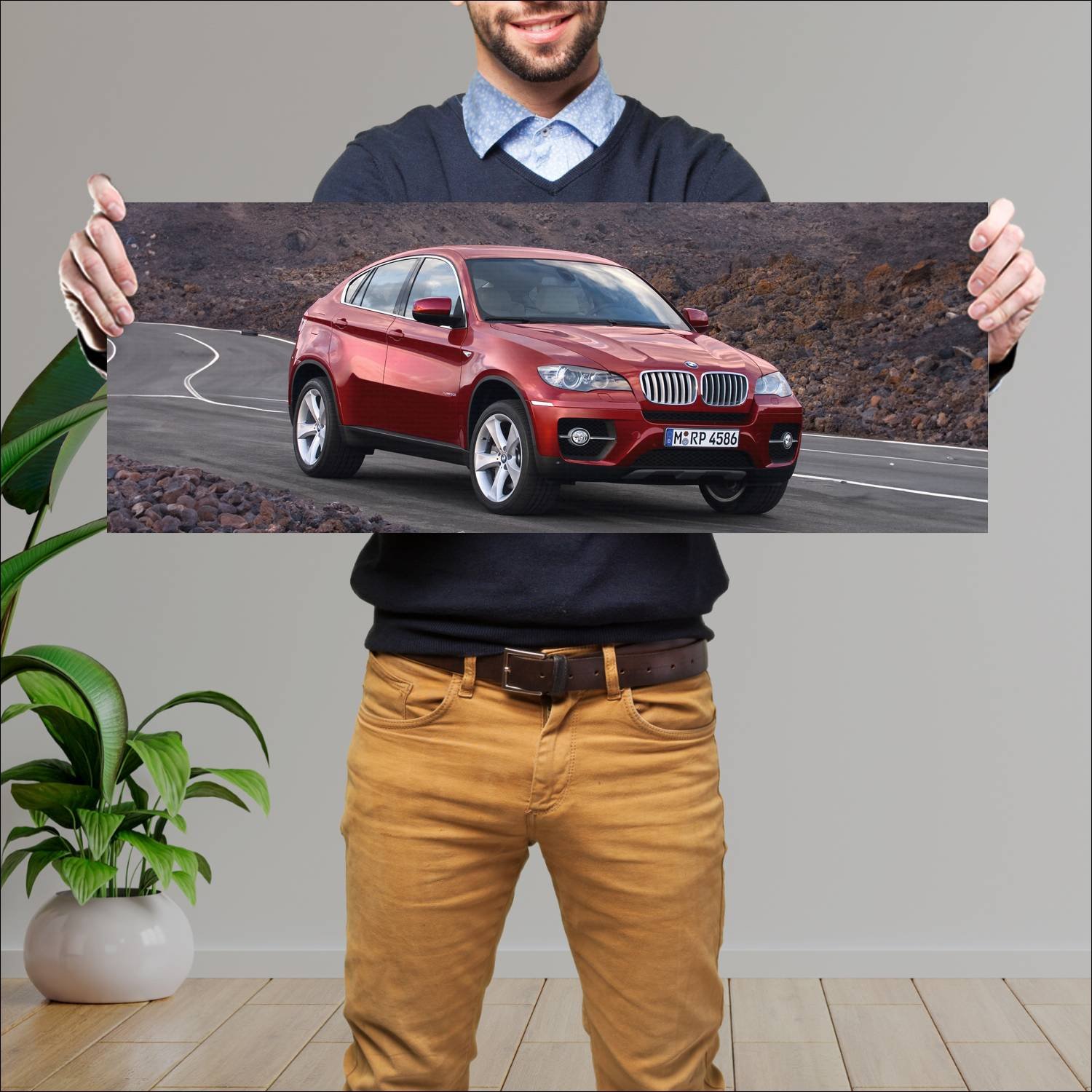 Cuadro grande 30x80cm 2008 bmw x6 auto 626 Bmw