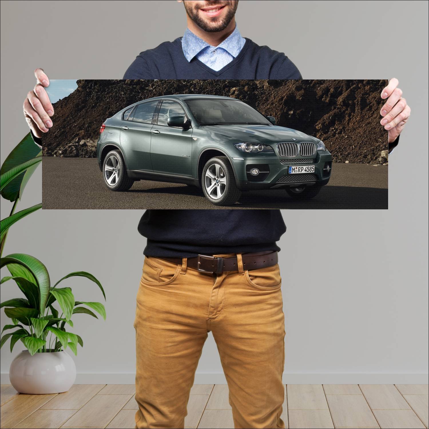 Cuadro grande 30x80cm 2008 bmw x6 auto 627 Bmw