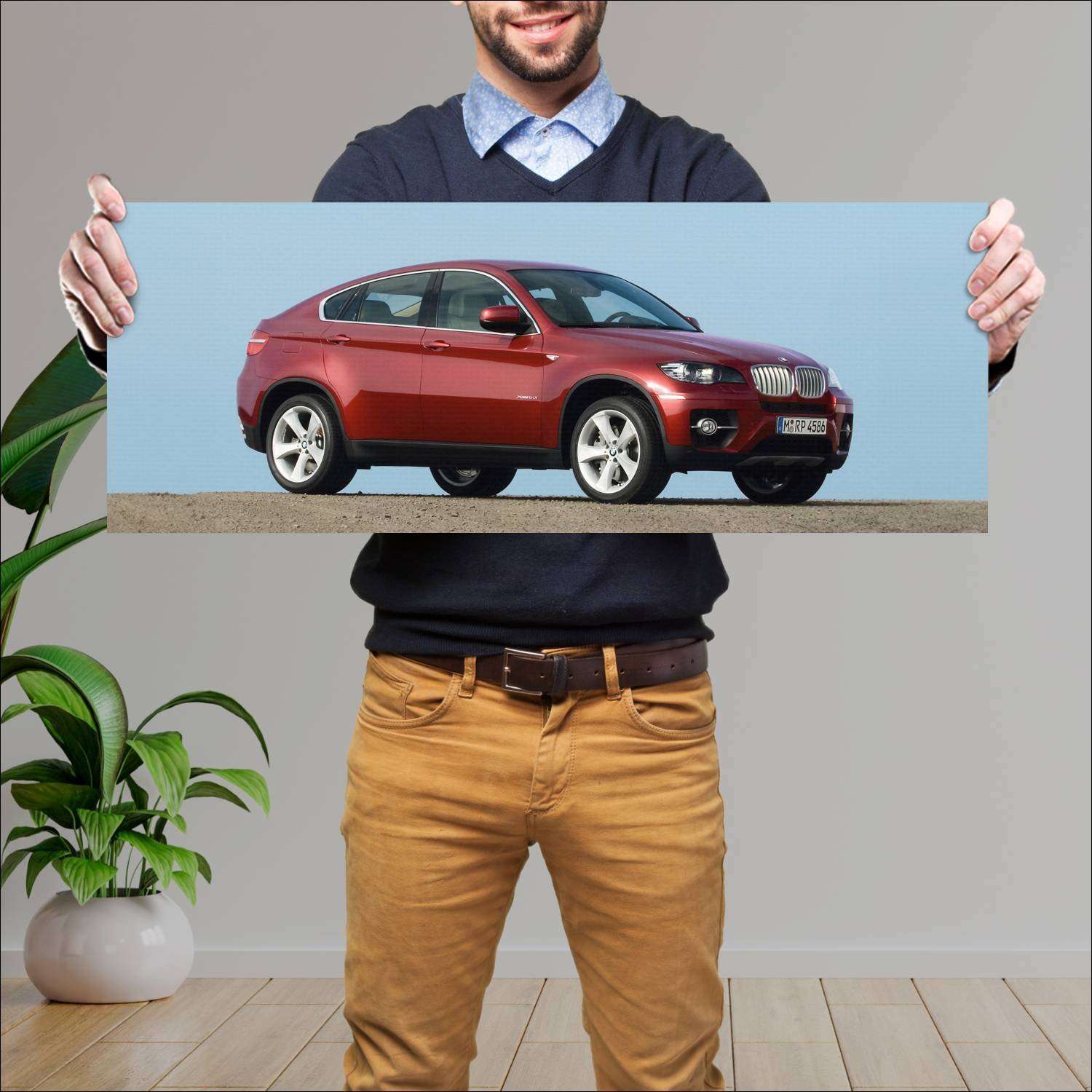 Cuadro grande 30x80cm 2008 bmw x6 auto 628 Bmw
