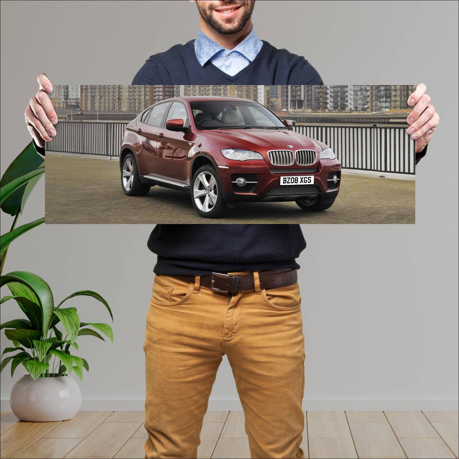 Cuadro grande 30x80cm 2008 bmw x6 uk auto 631 Bmw