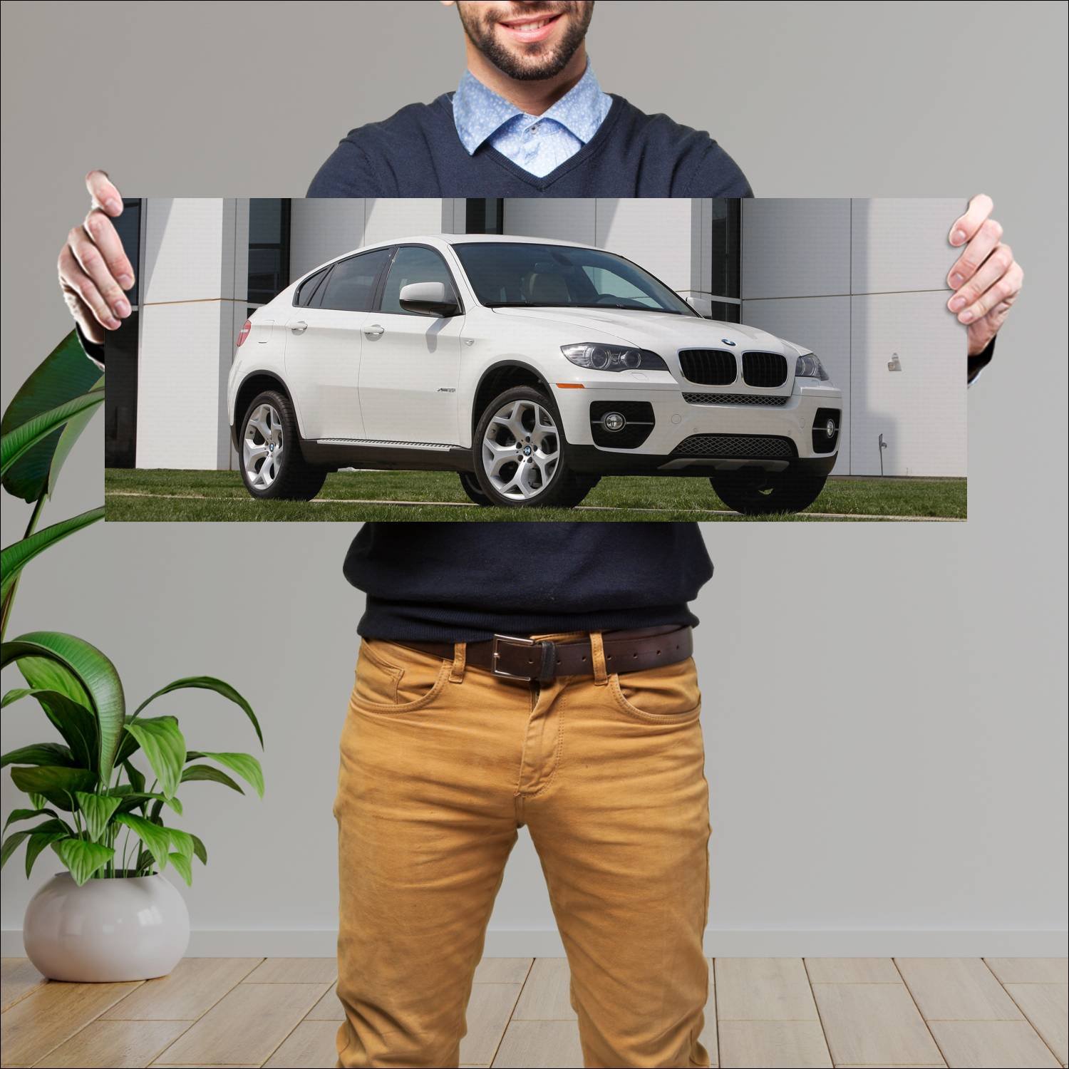 Cuadro grande 30x80cm 2008 bmw x6 us auto 632 Bmw