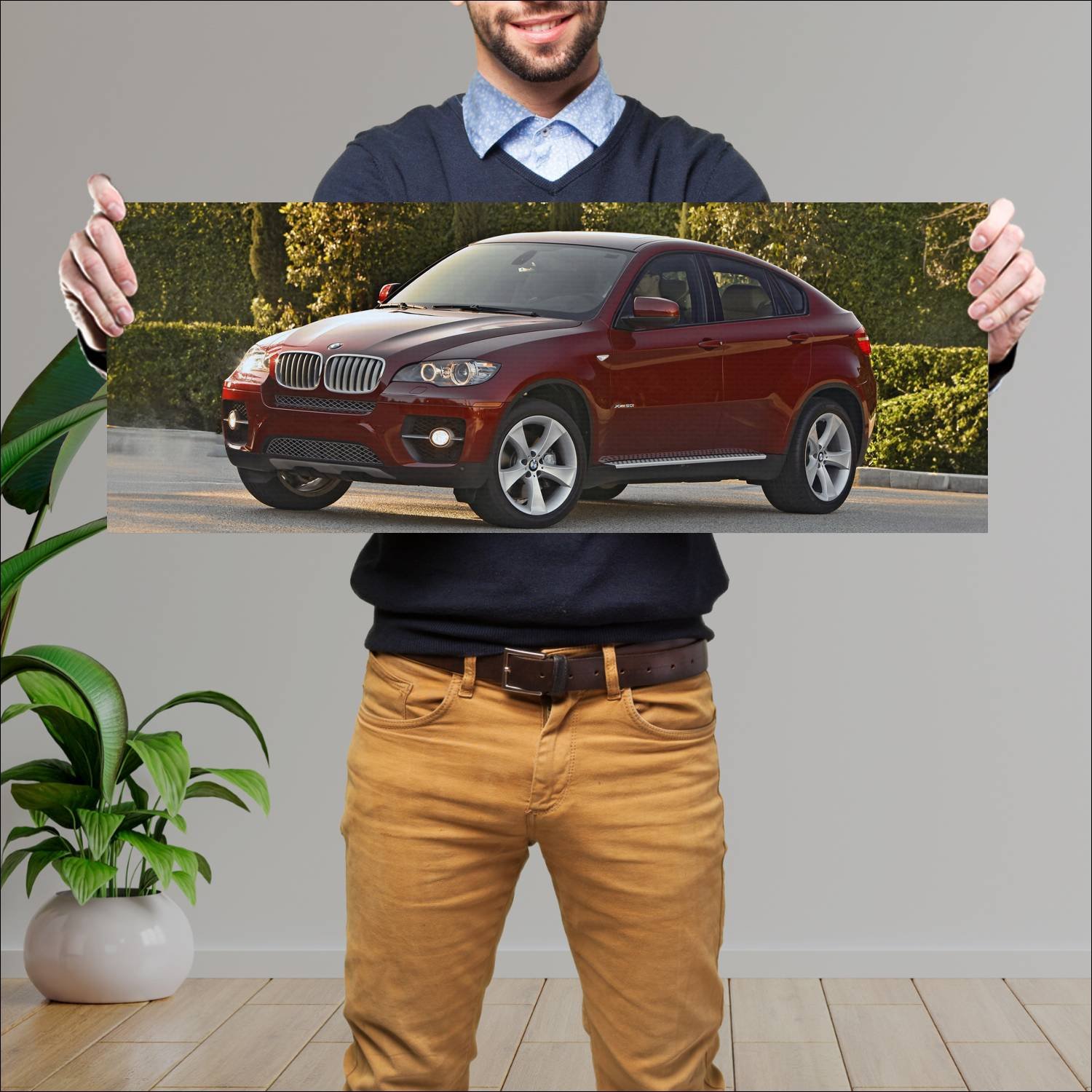 Cuadro grande 30x80cm 2008 bmw x6 us auto 633 Bmw