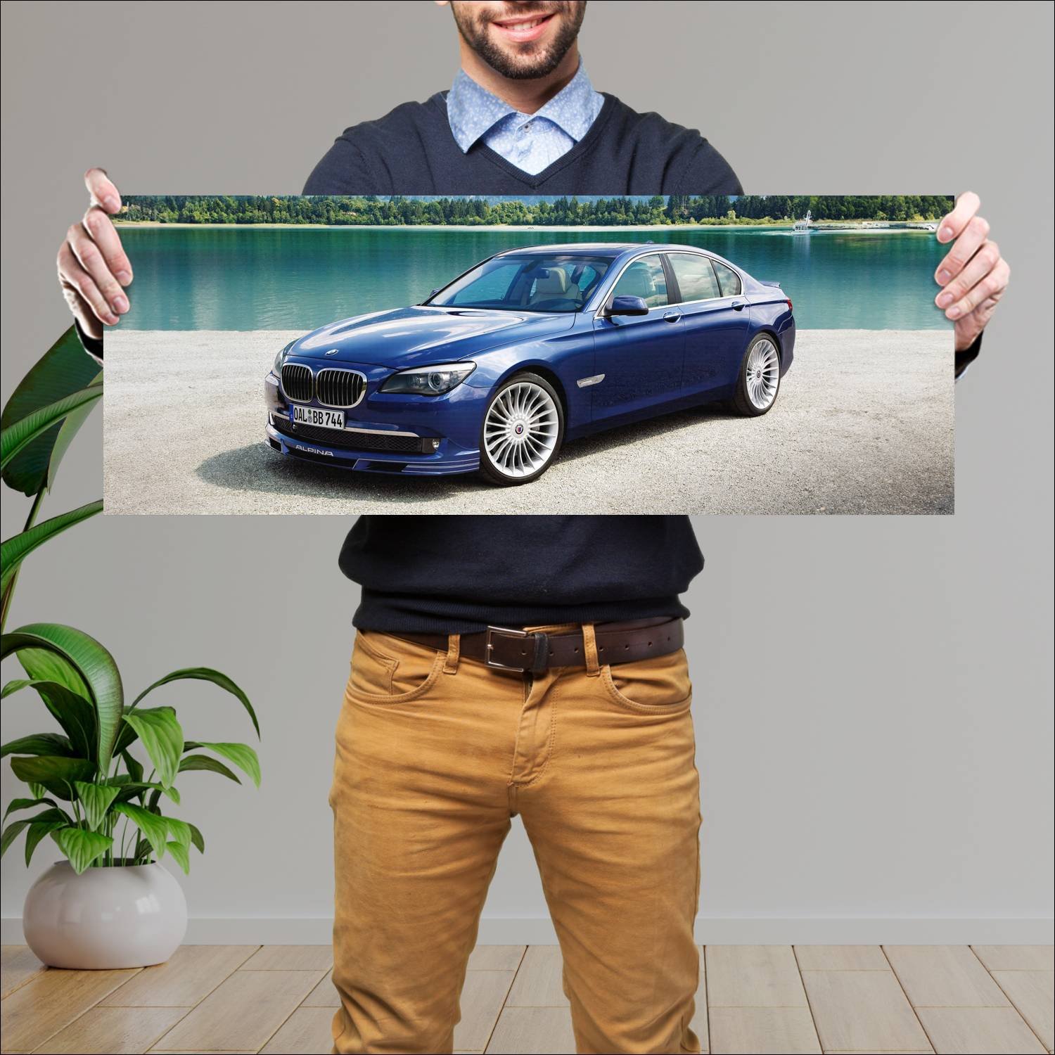 Cuadro grande 30x80cm 2009 alpina b7 biturbo auto 642 Bmw