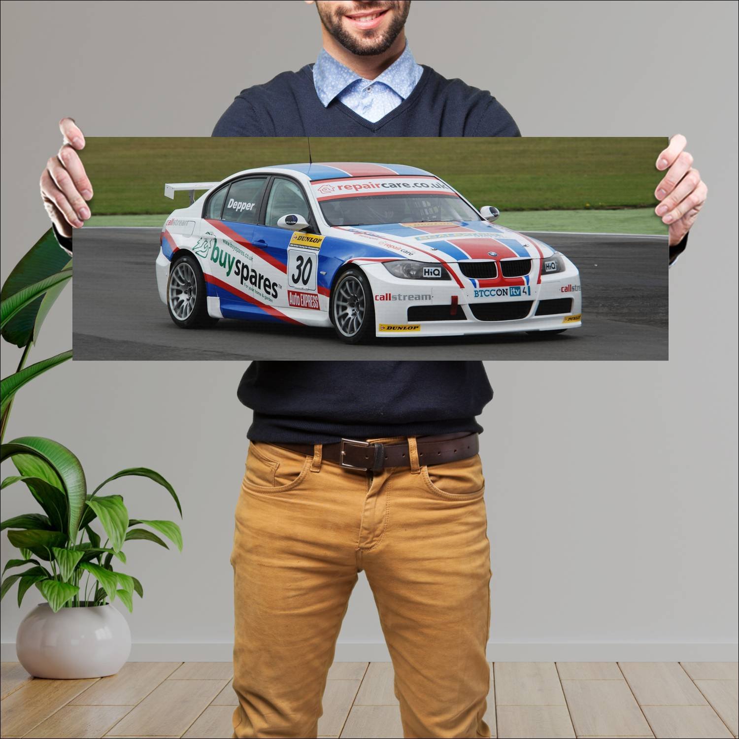 Cuadro grande 30x80cm 2009 bmw 3 series btcc auto 646 Bmw