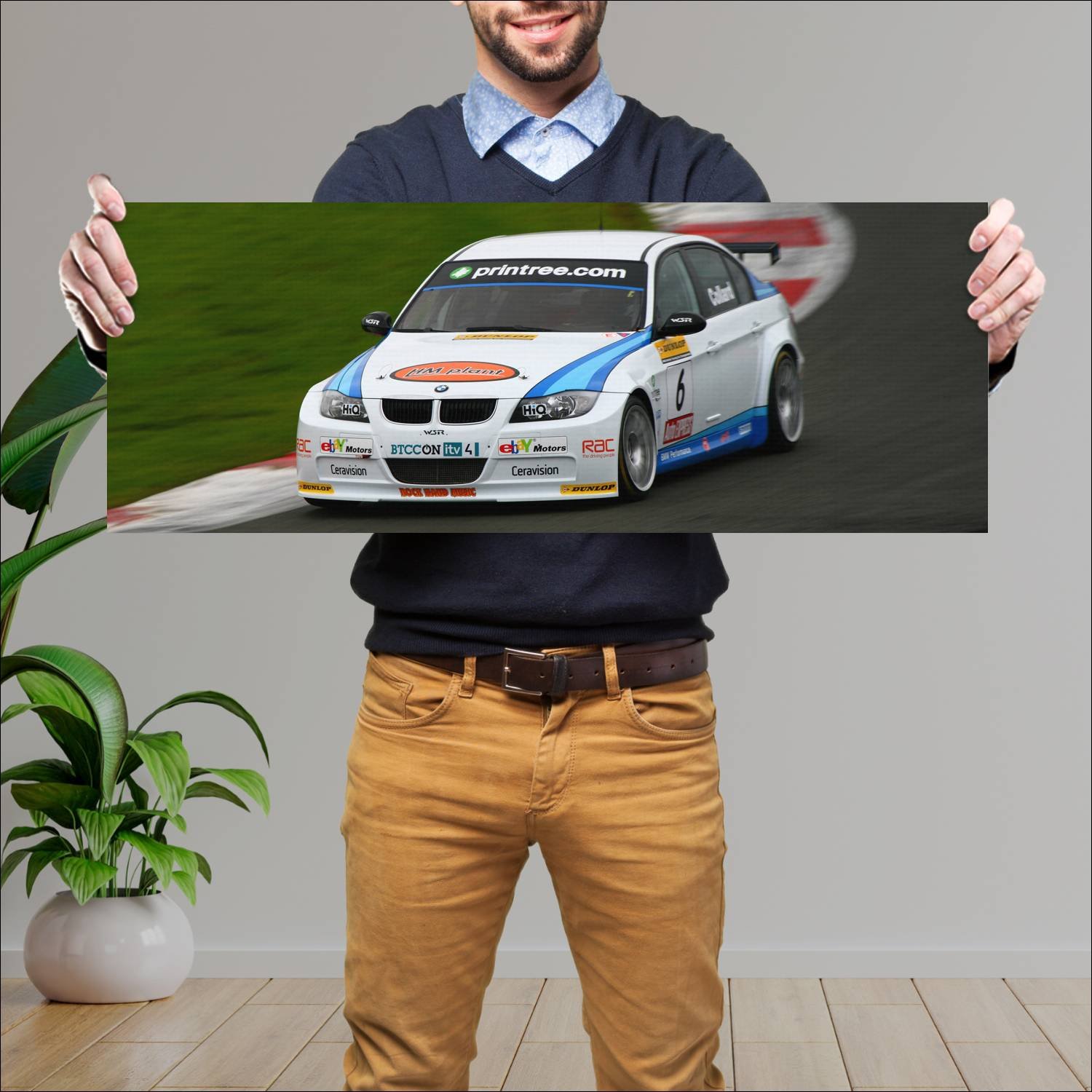Cuadro grande 30x80cm 2009 bmw 3 series btcc auto 647 Bmw