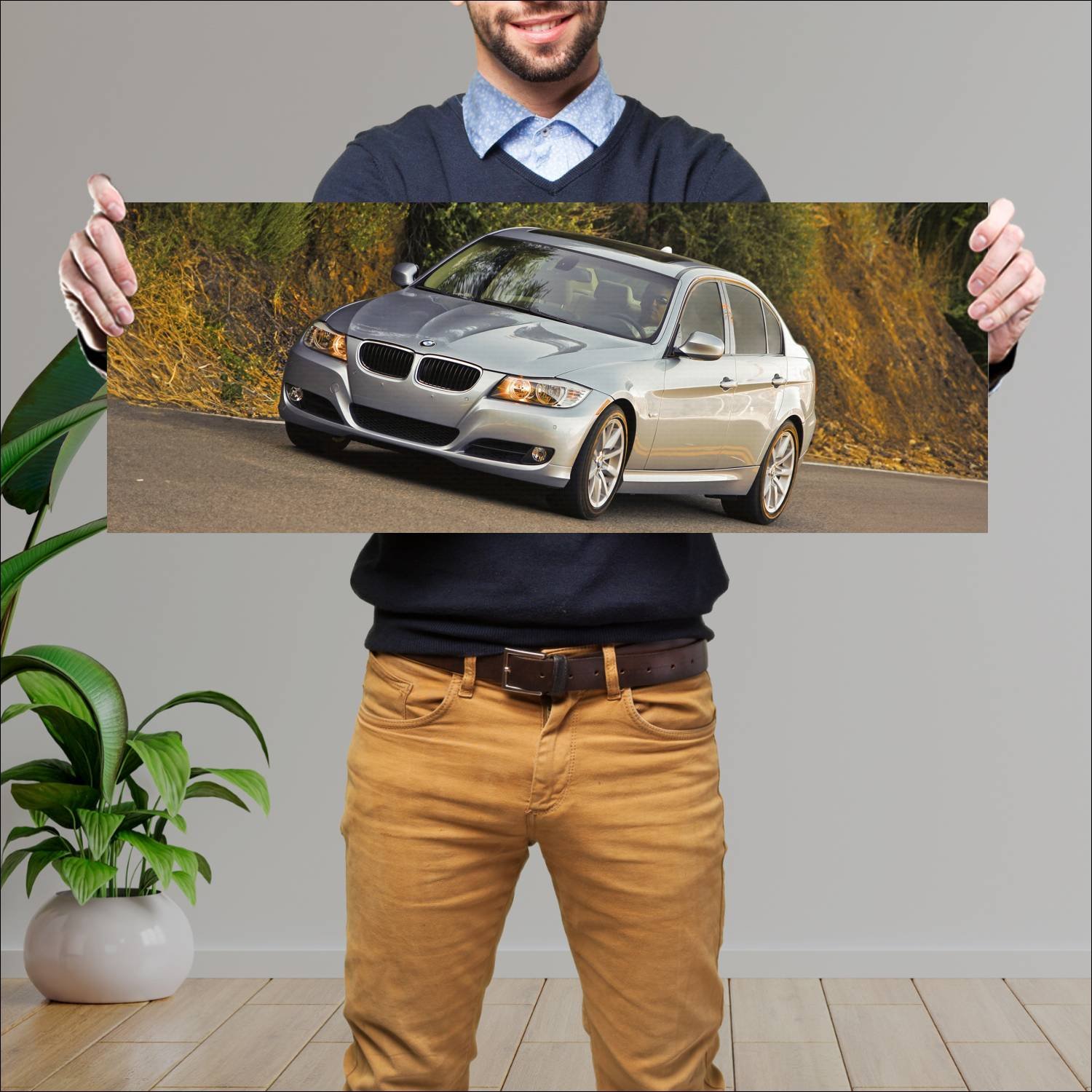 Cuadro grande 30x80cm 2009 bmw 3 series us auto 648 Bmw