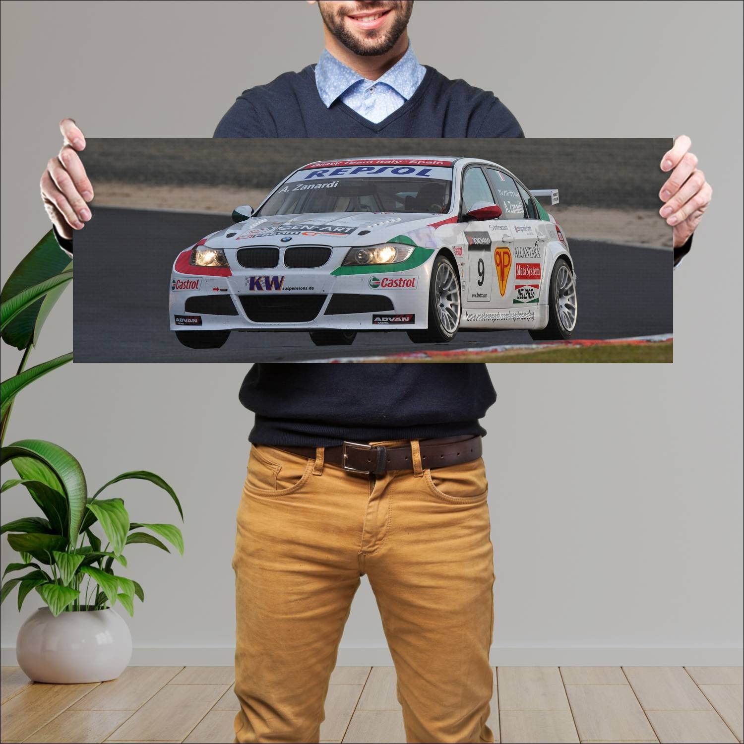 Cuadro grande 30x80cm 2009 bmw 3 series wtcc auto 649 Bmw