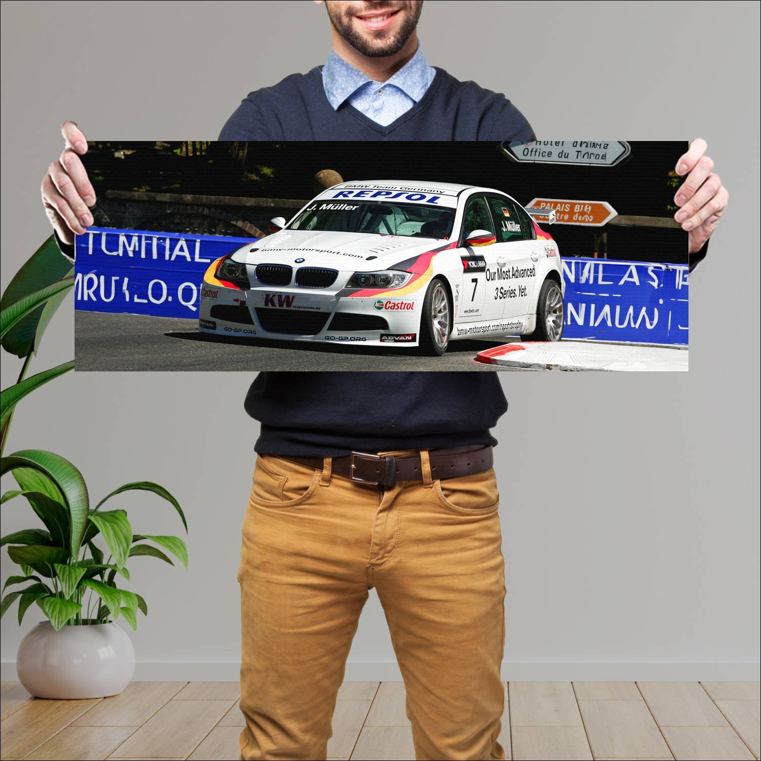 Cuadro grande 30x80cm 2009 bmw 3 series wtcc auto 650 Bmw