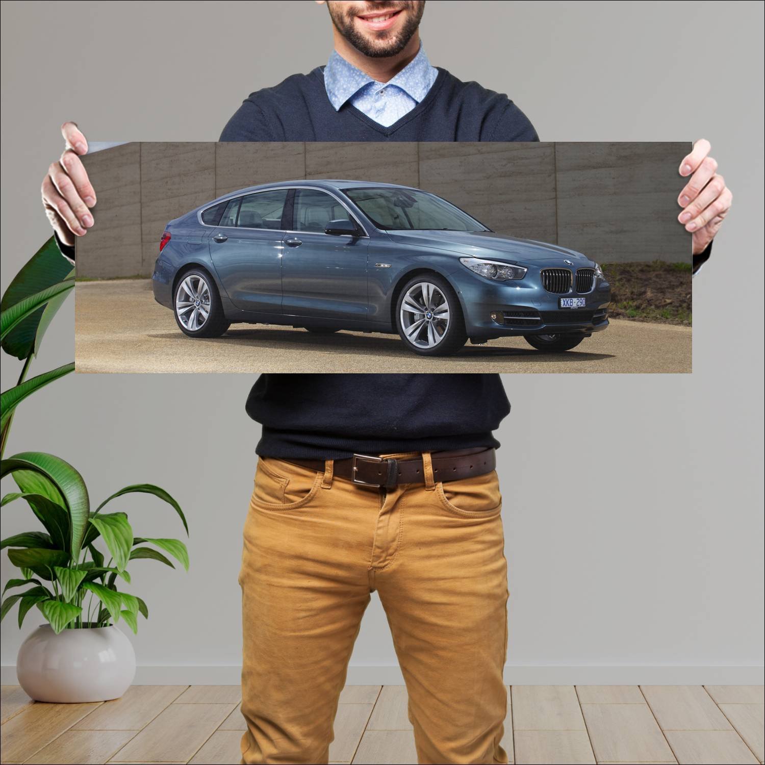Cuadro grande 30x80cm 2009 bmw 5 series gran turis 652 Bmw
