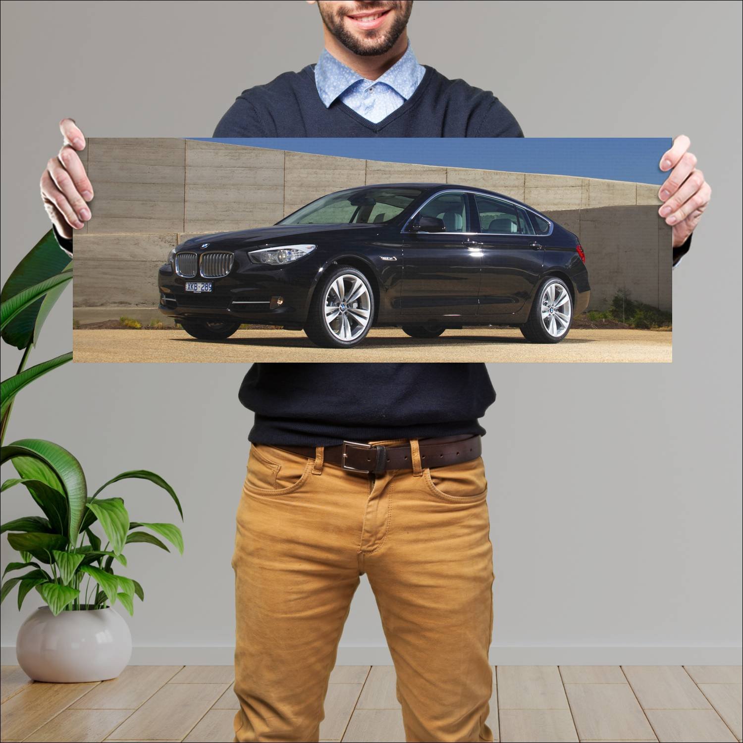 Cuadro grande 30x80cm 2009 bmw 5 series gran turis 653 Bmw