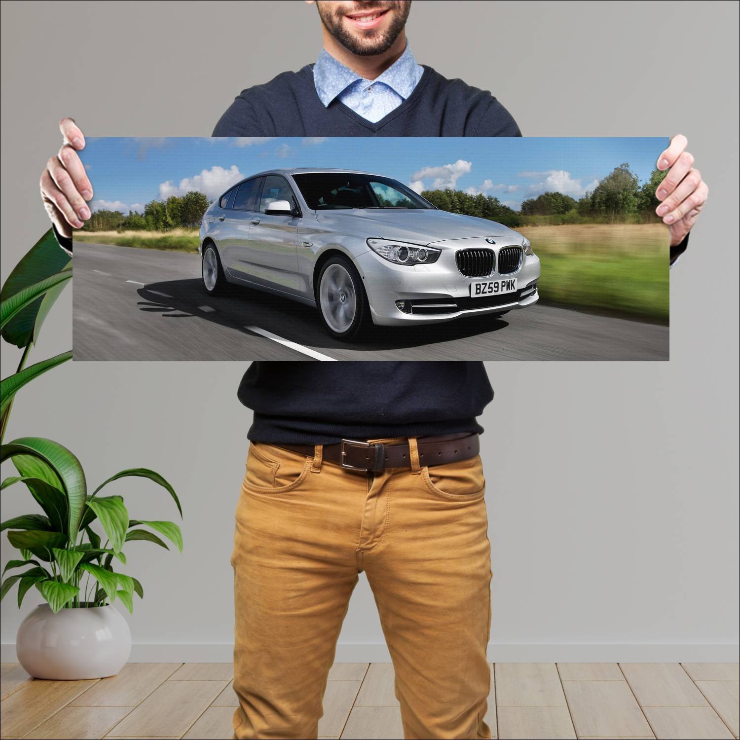 Cuadro grande 30x80cm 2009 bmw 5 series gran turis 654 Bmw