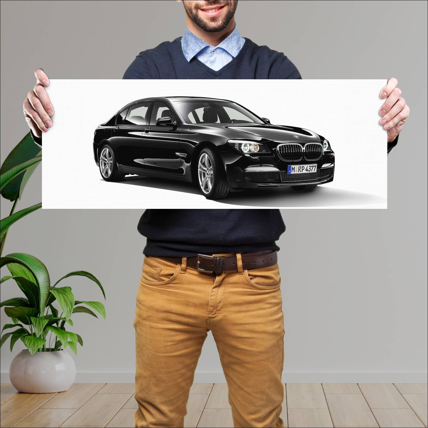 Cuadro grande 30x80cm 2009 bmw 7 series m sport lw 658 Bmw