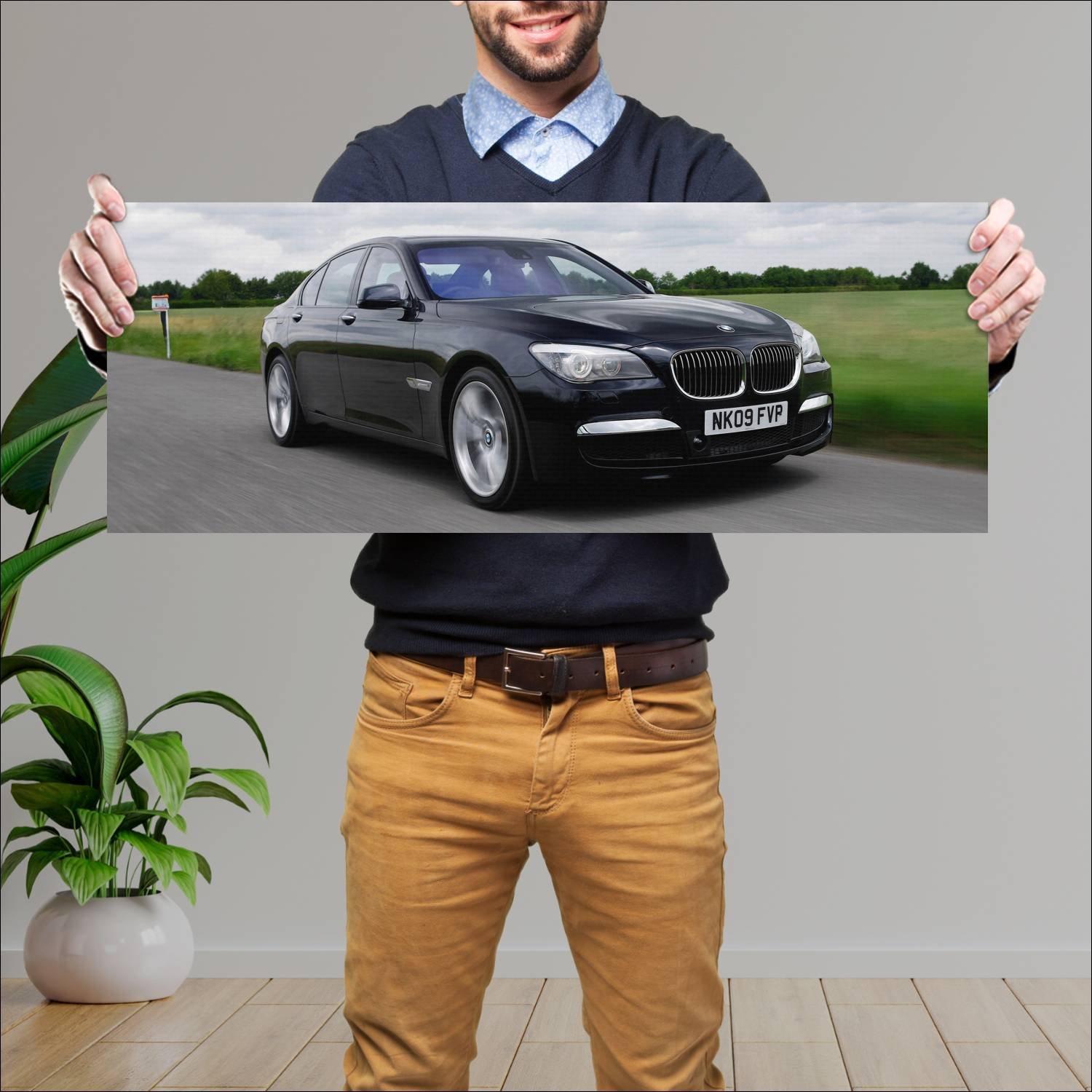 Cuadro grande 30x80cm 2009 bmw 7 series m sport uk 659 Bmw