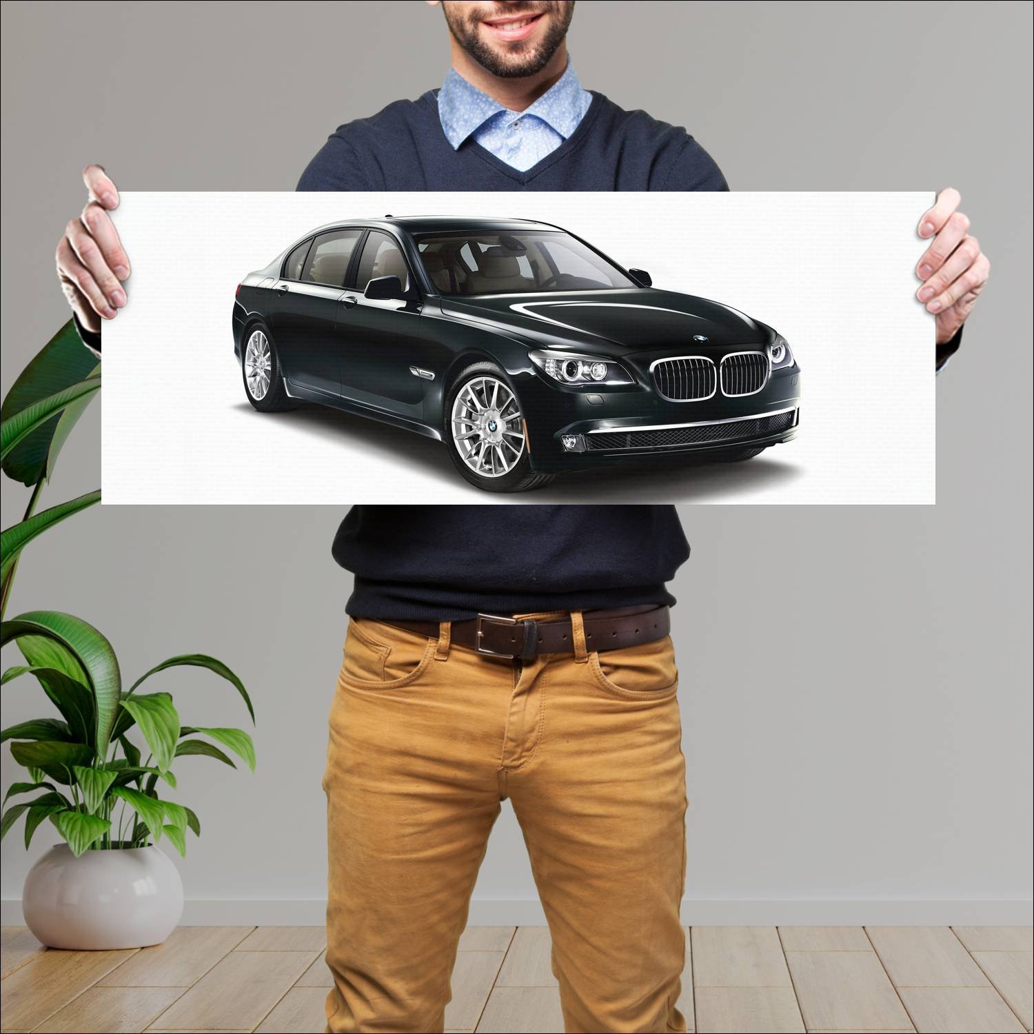 Cuadro grande 30x80cm 2009 bmw 7 series neiman mar 660 Bmw