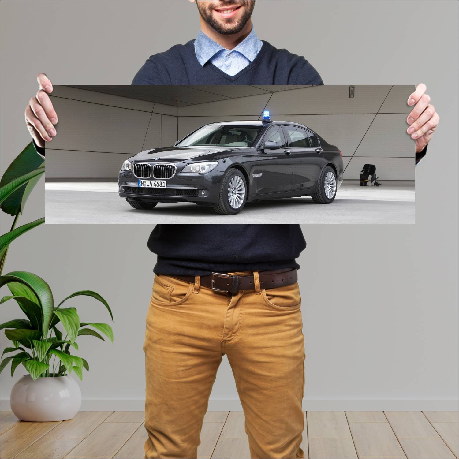 Cuadro grande 30x80cm 2009 bmw 7 series security l 661 Bmw
