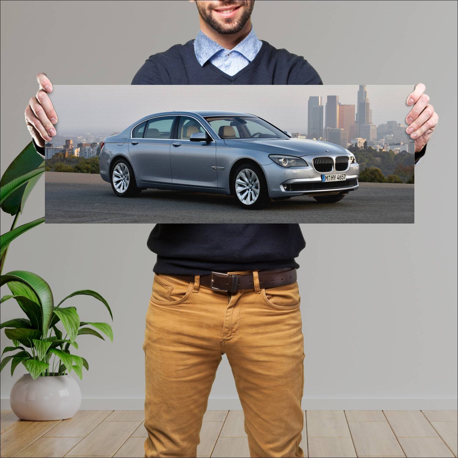 Cuadro grande 30x80cm 2009 bmw activehybrid 7 lwb 662 Bmw