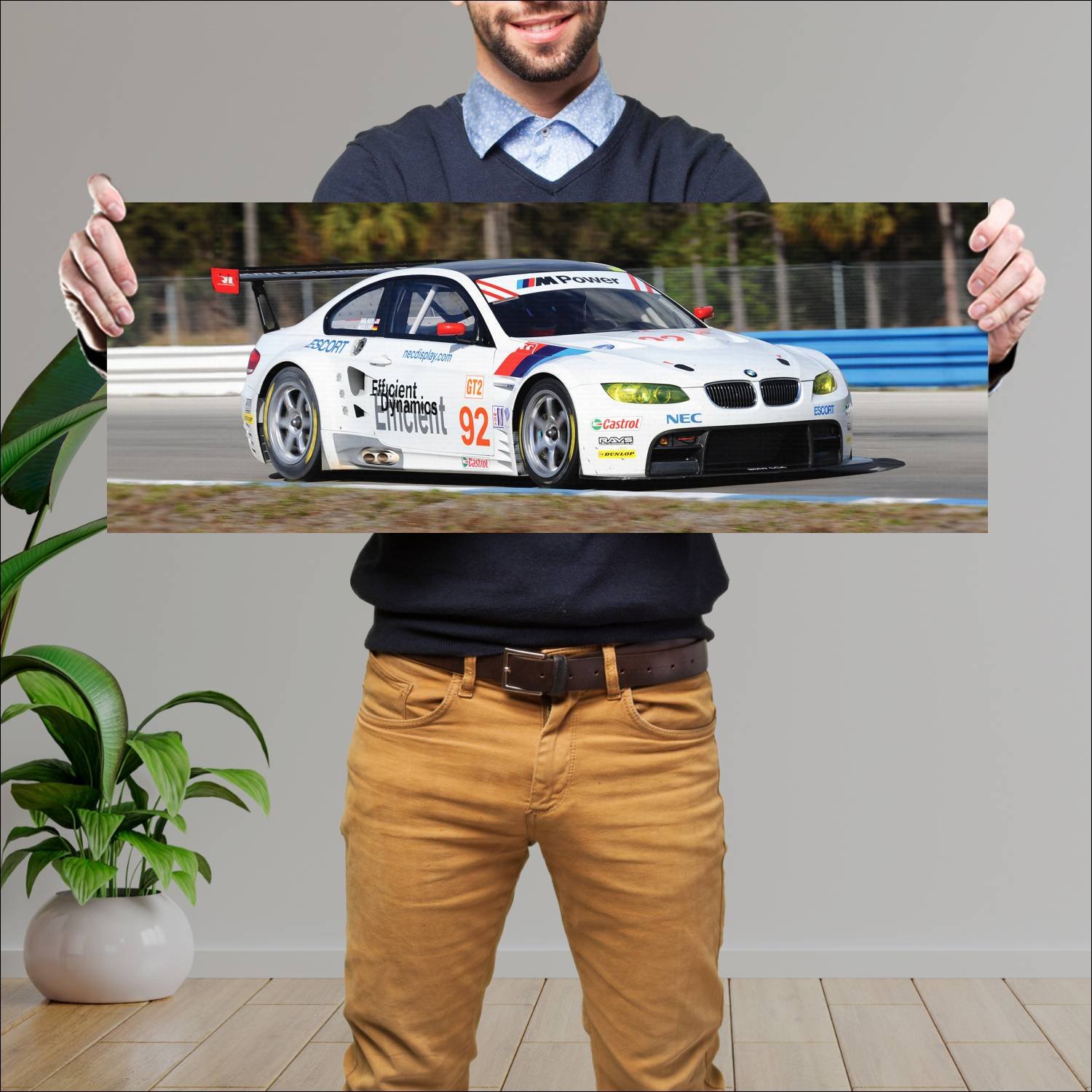 Cuadro grande 30x80cm 2009 bmw m3 gt2 auto 668 Bmw