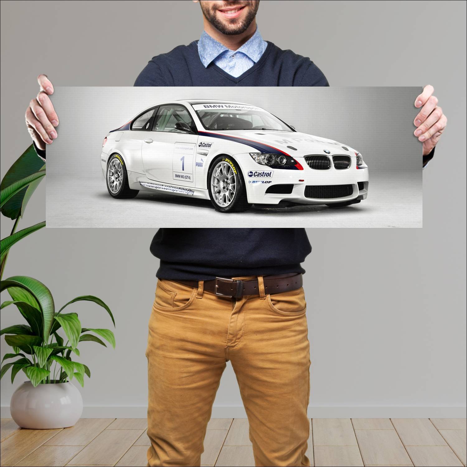 Cuadro grande 30x80cm 2009 bmw m3 gt4 auto 670 Bmw