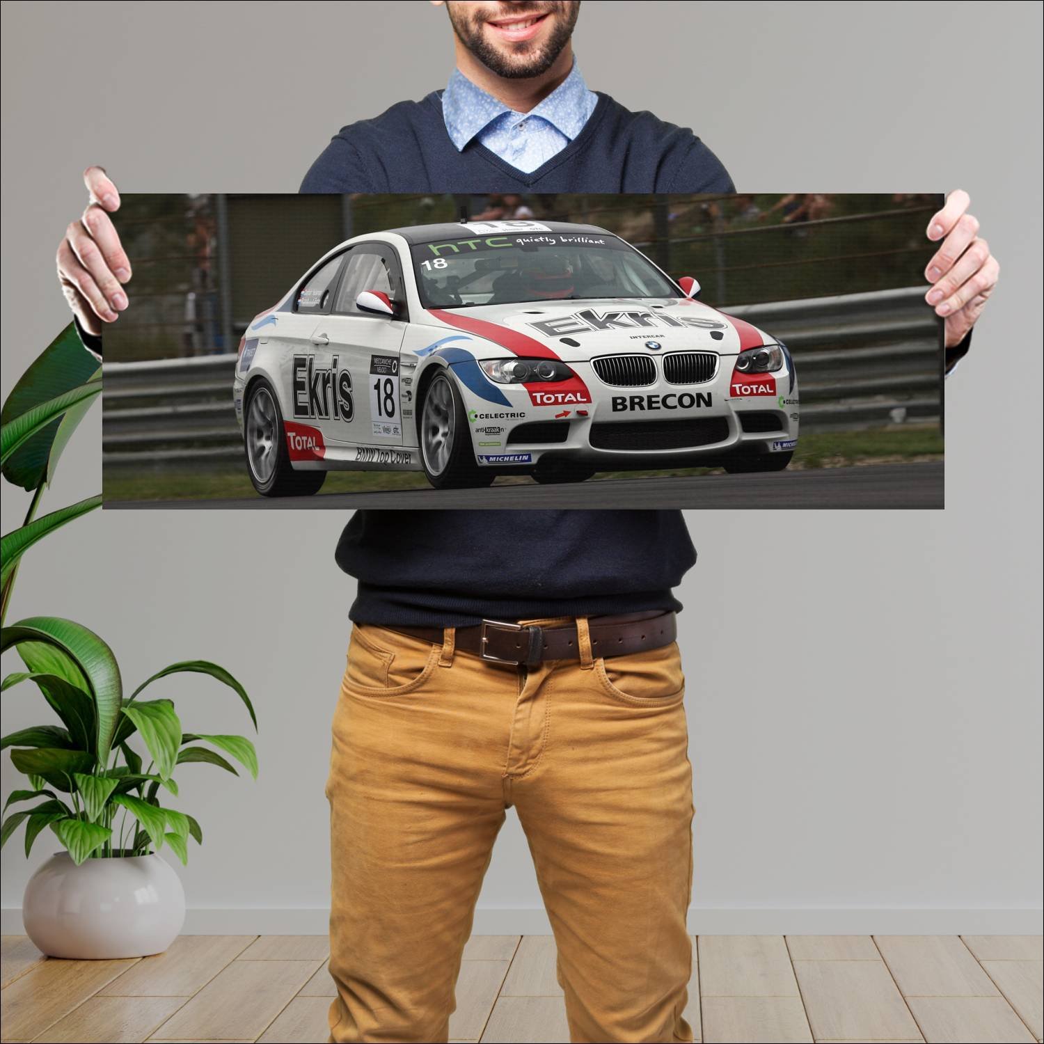 Cuadro grande 30x80cm 2009 bmw m3 gt4 auto 671 Bmw