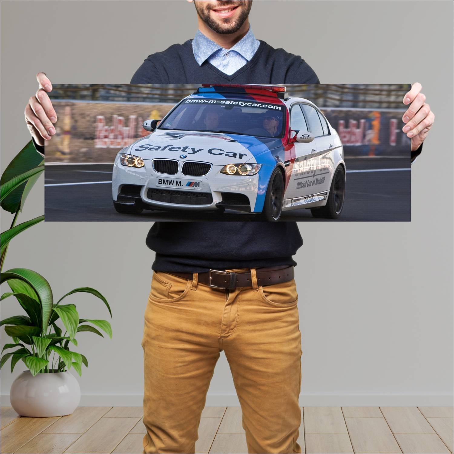 Cuadro grande 30x80cm 2009 bmw m3 motogp safety ca 672 Bmw