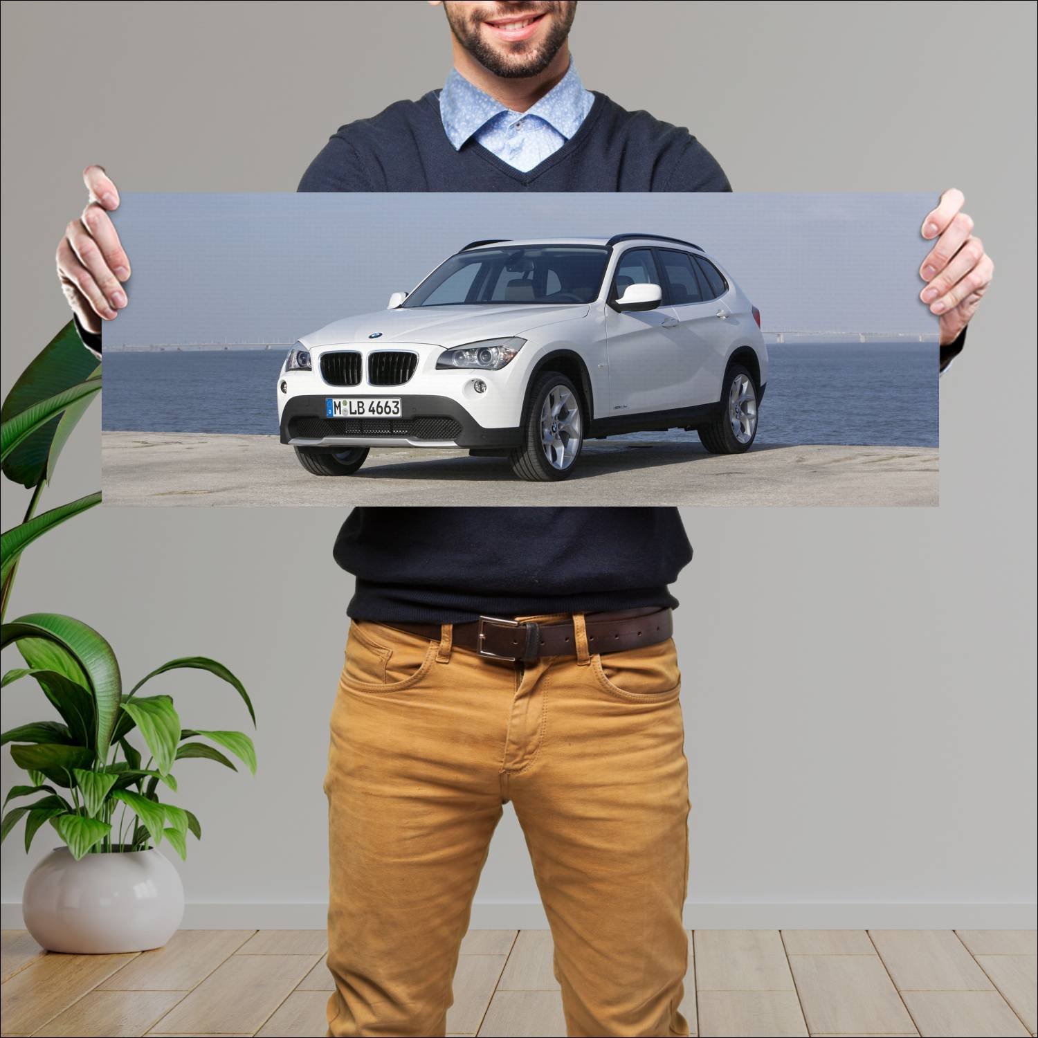 Cuadro grande 30x80cm 2009 bmw x1 auto 680 Bmw