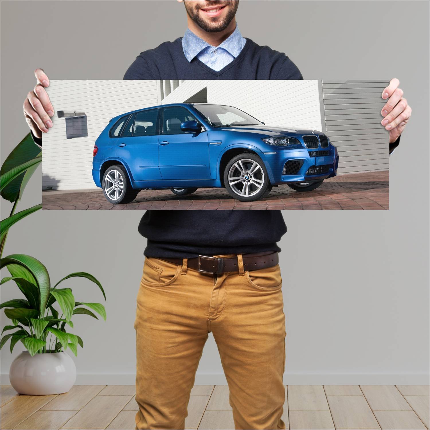 Cuadro grande 30x80cm 2009 bmw x5 m auto 685 Bmw