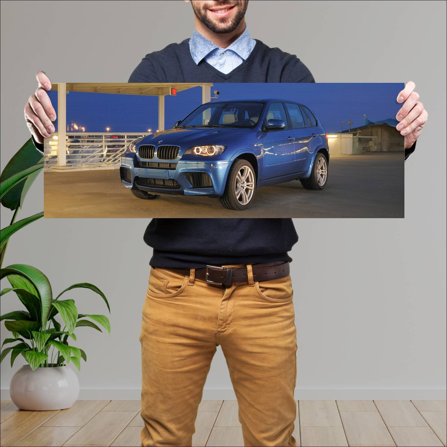 Cuadro grande 30x80cm 2009 bmw x5 m auto 686 Bmw