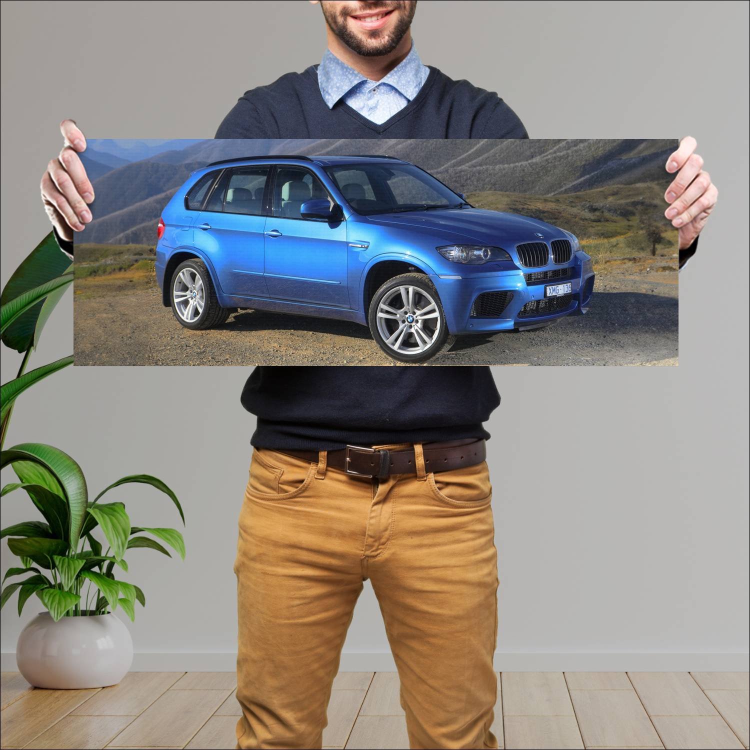 Cuadro grande 30x80cm 2009 bmw x5 m au auto 687 Bmw