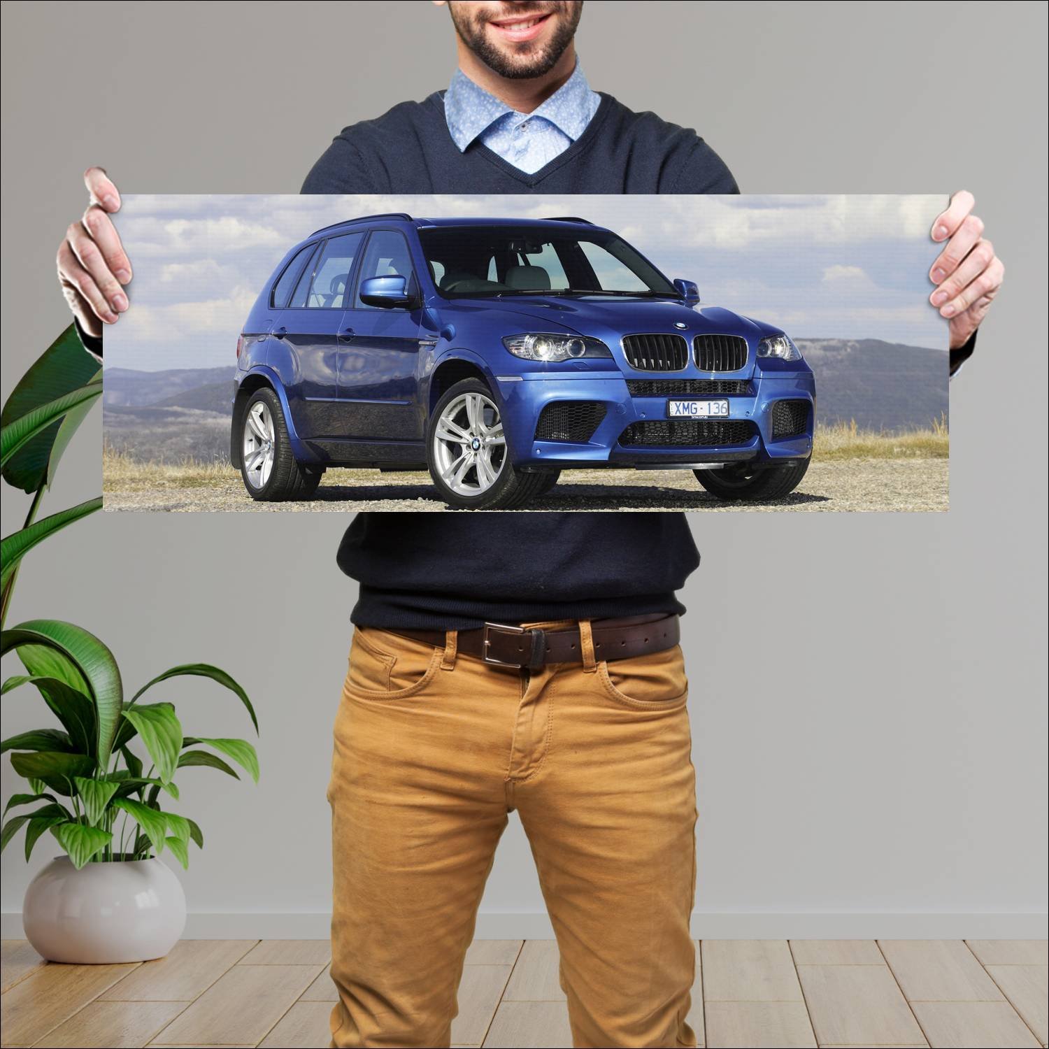 Cuadro grande 30x80cm 2009 bmw x5 m au auto 688 Bmw