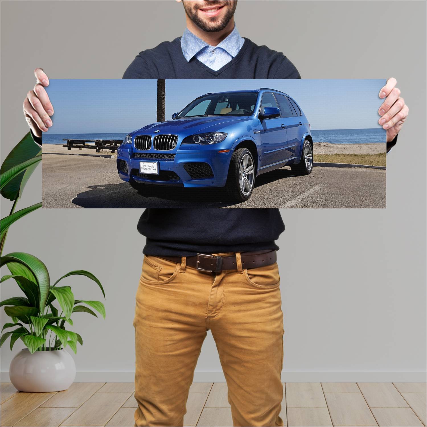 Cuadro grande 30x80cm 2009 bmw x5 m us auto 689 Bmw
