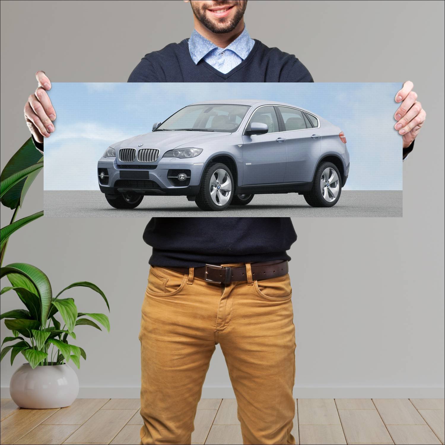 Cuadro grande 30x80cm 2009 bmw x6 activehybrid 840 692 Bmw